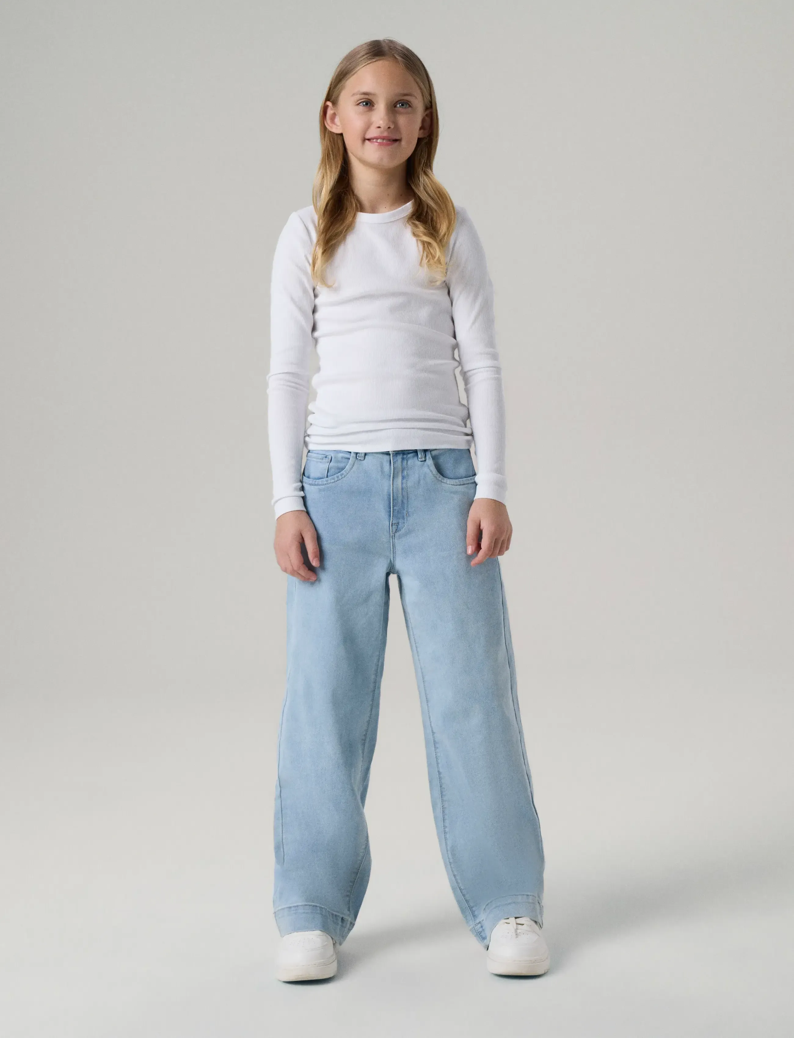 name it - NKFROSE WIDE HW JEANS 1356-ON NOOS - brede jeans - light blue denim - 5
