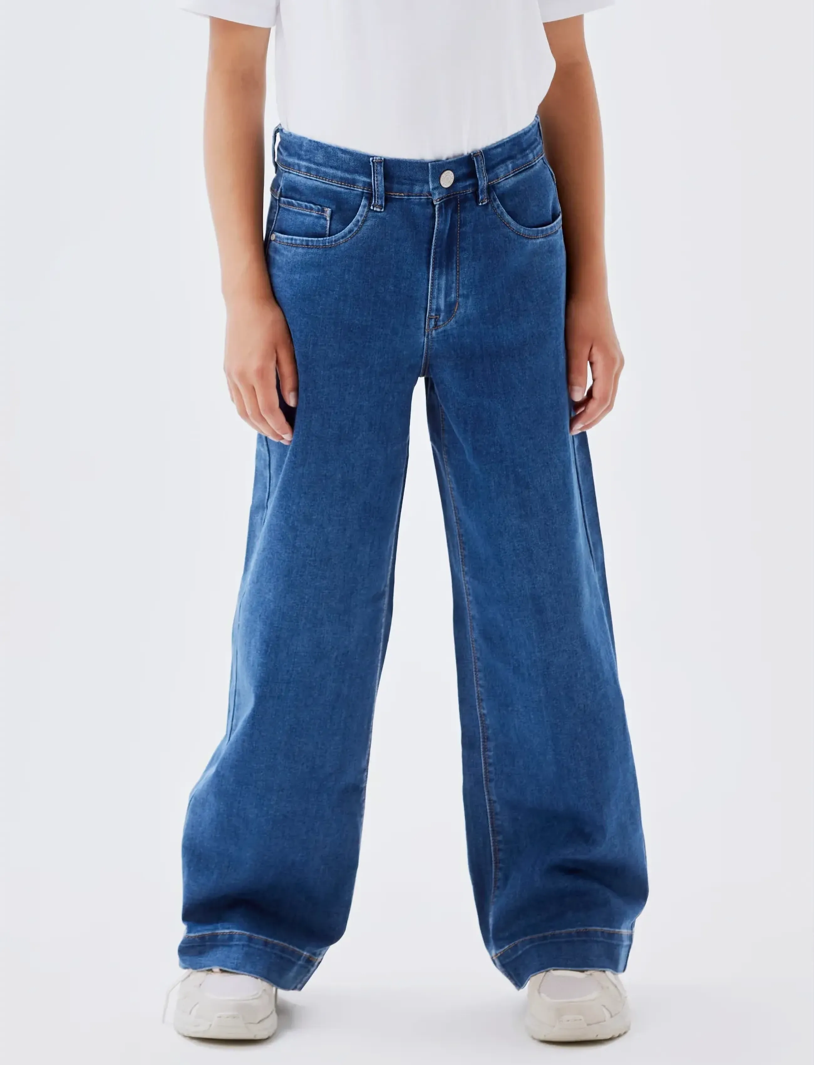 name it - NKFROSE HW WIDE JEANS 1356-ON NOOS - jeans met wijde pijpen - medium blue denim - 4