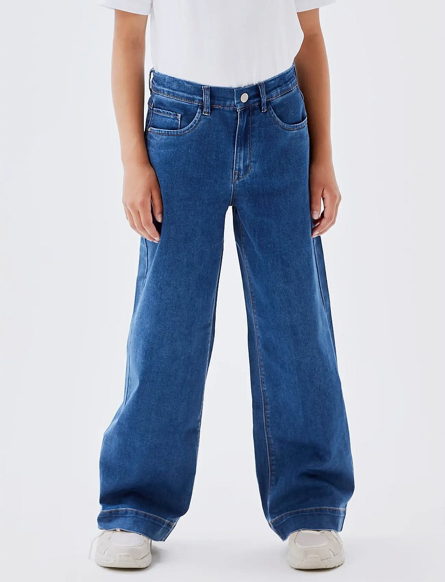 name it - NKFROSE HW WIDE JEANS 1356-ON NOOS - jeans met wijde pijpen - medium blue denim - 4