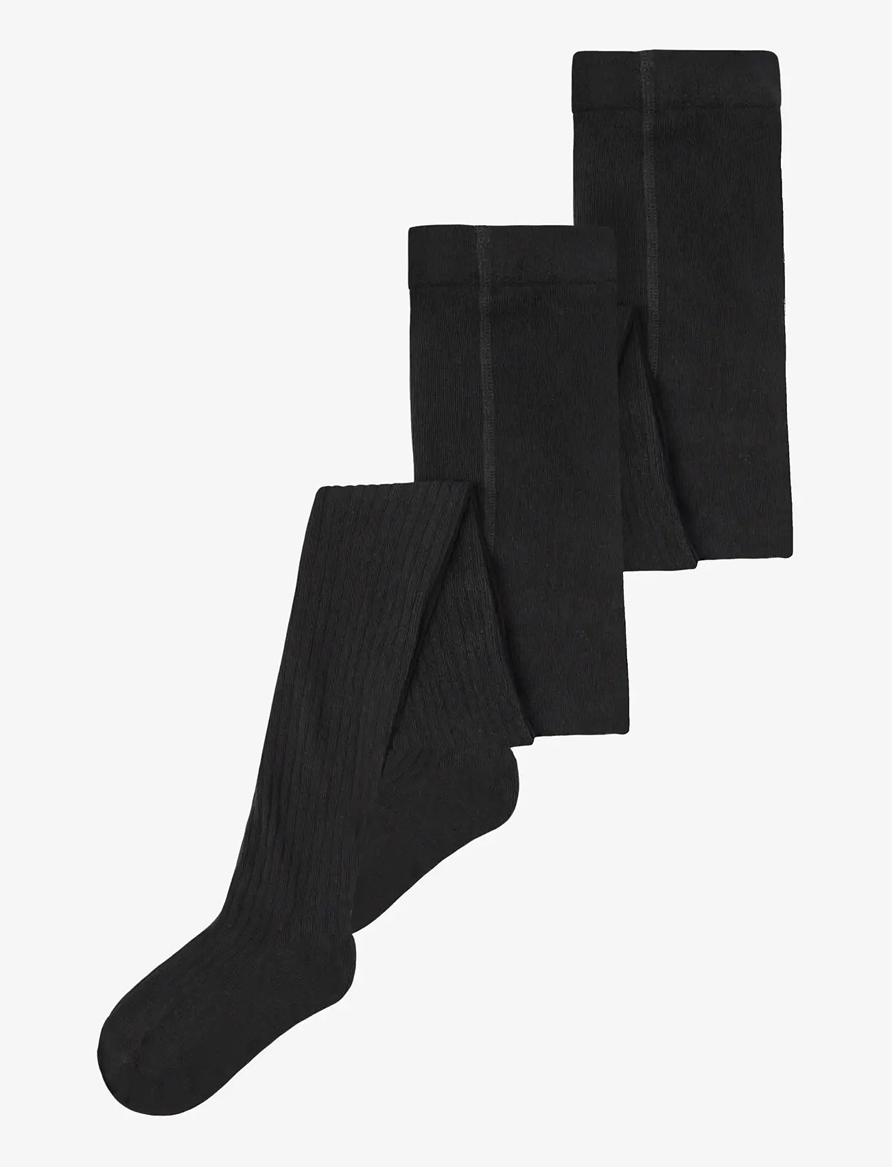 name it - NKNPANTYHOSE RIB 2P NOOS - strømpebukser - black - 1