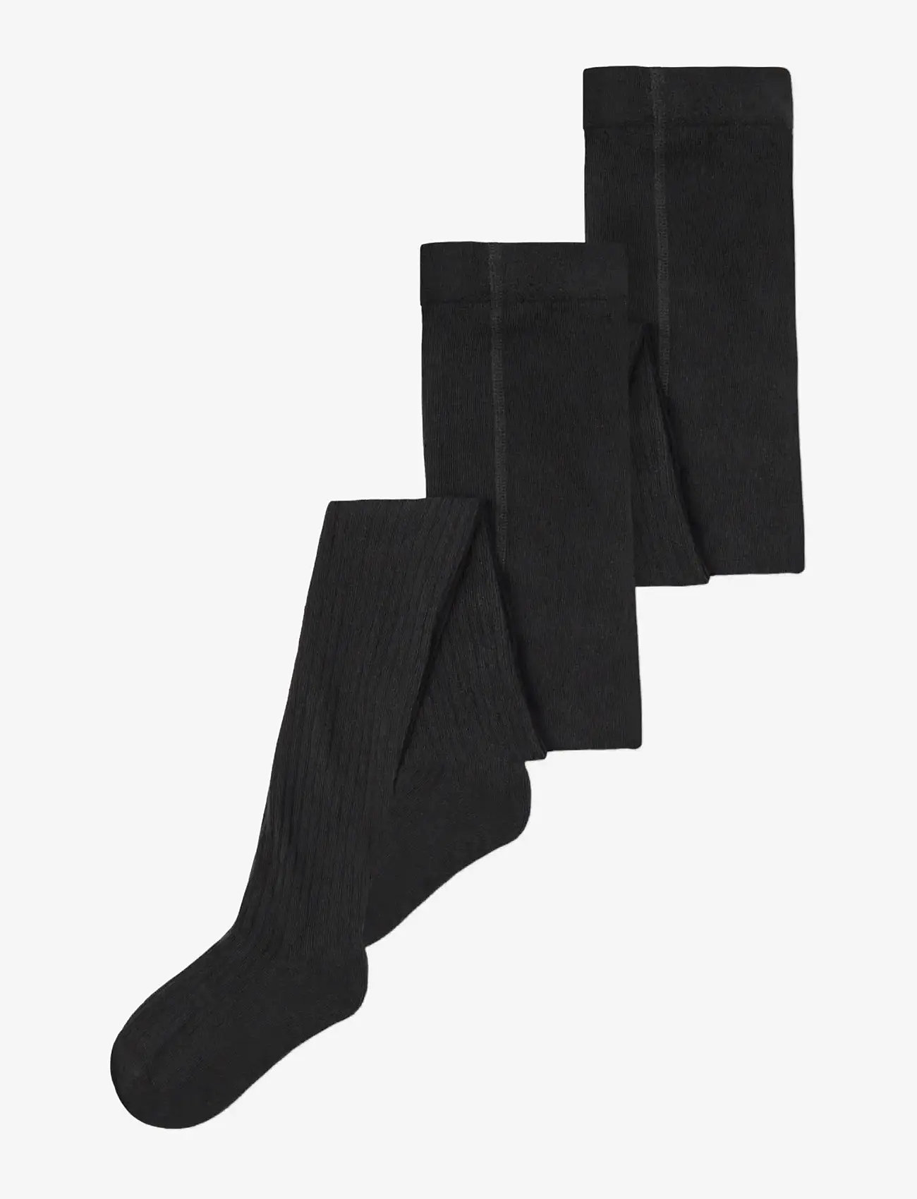 name it - NKNPANTYHOSE RIB 2P NOOS - strømpebukser - black - 3