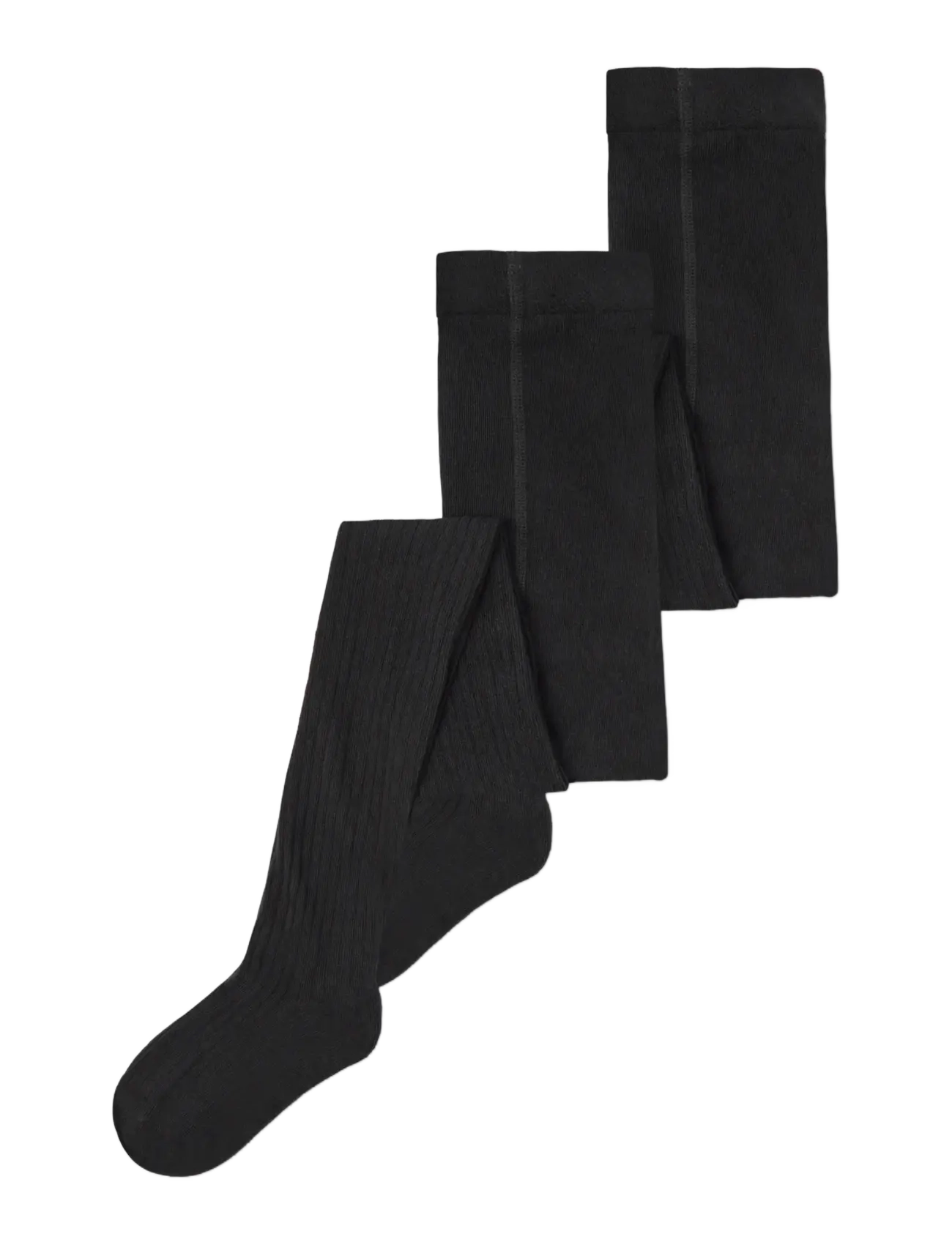 name it - NKNPANTYHOSE RIB 2P NOOS - strømpebukser - black - 3
