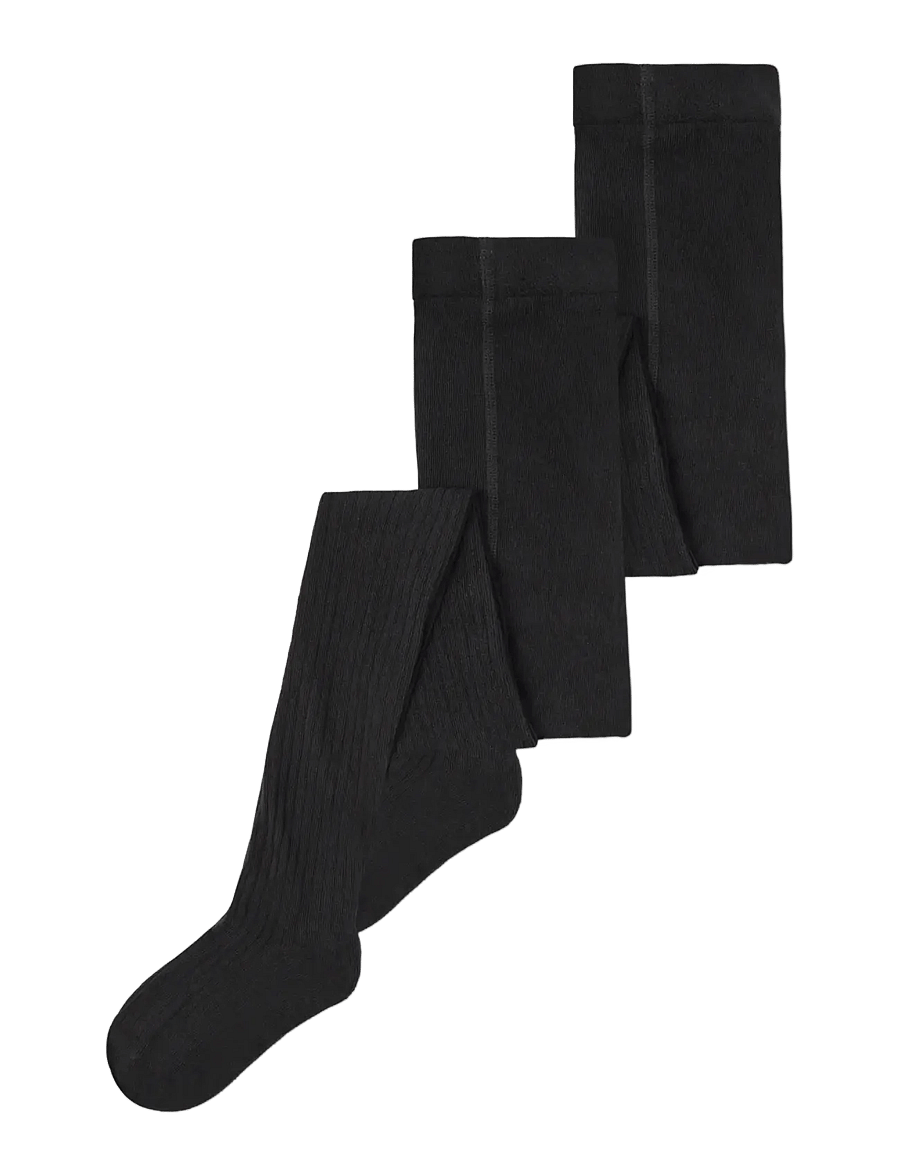 name it - NKNPANTYHOSE RIB 2P NOOS - strømpebukser - black - 3
