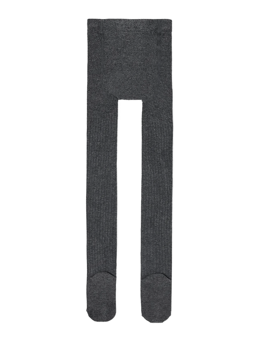 name it - NKNPANTYHOSE RIB 2P NOOS - strumpfhosen - dark grey melange - 2