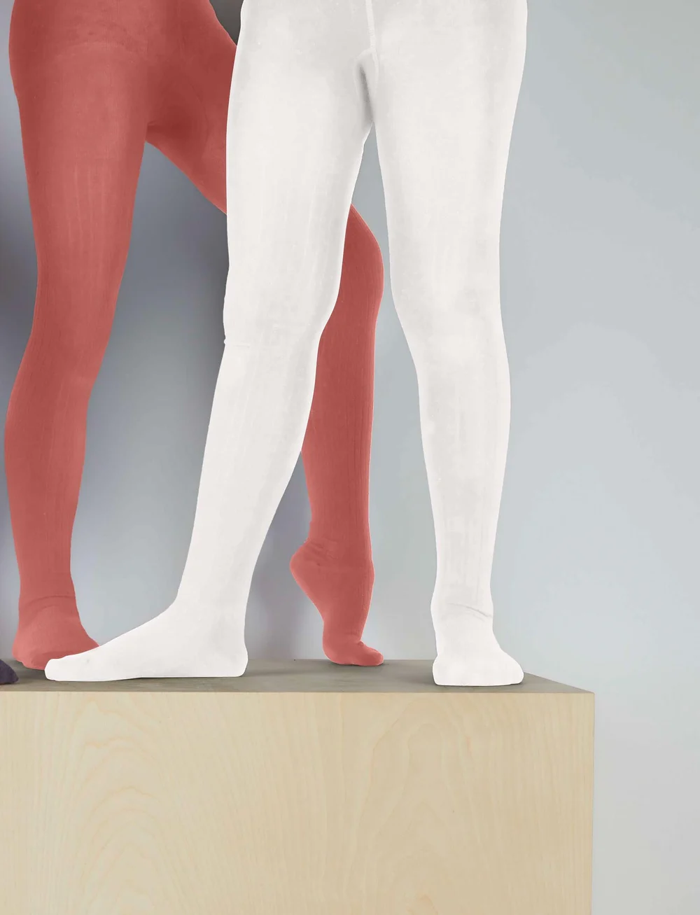 name it - NKNPANTYHOSE RIB 2P NOOS - strumpbyxor - white alyssum - 5