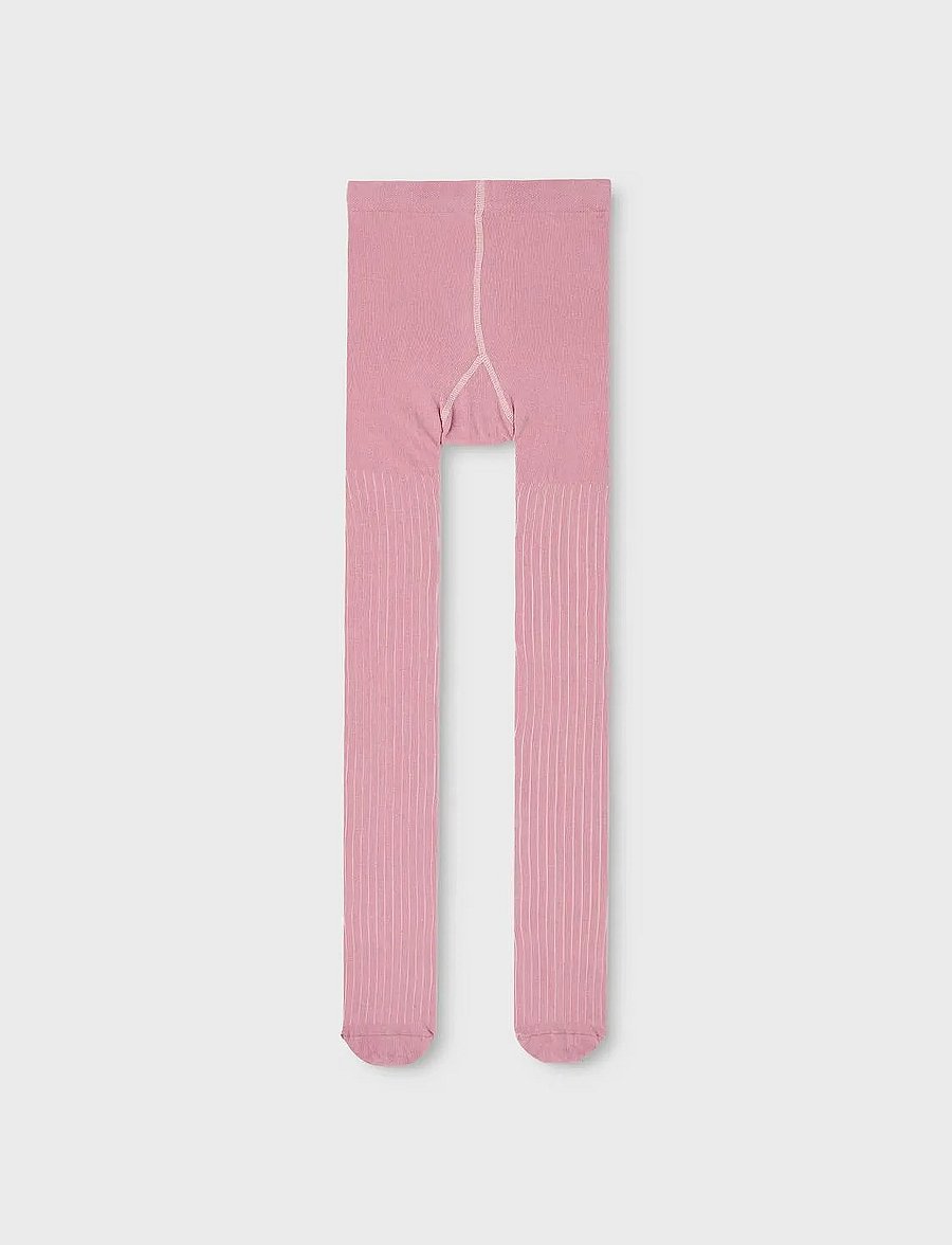name it - NKNPANTYHOSE RIB 2P NOOS - strumpfhosen - wistful mauve - 2