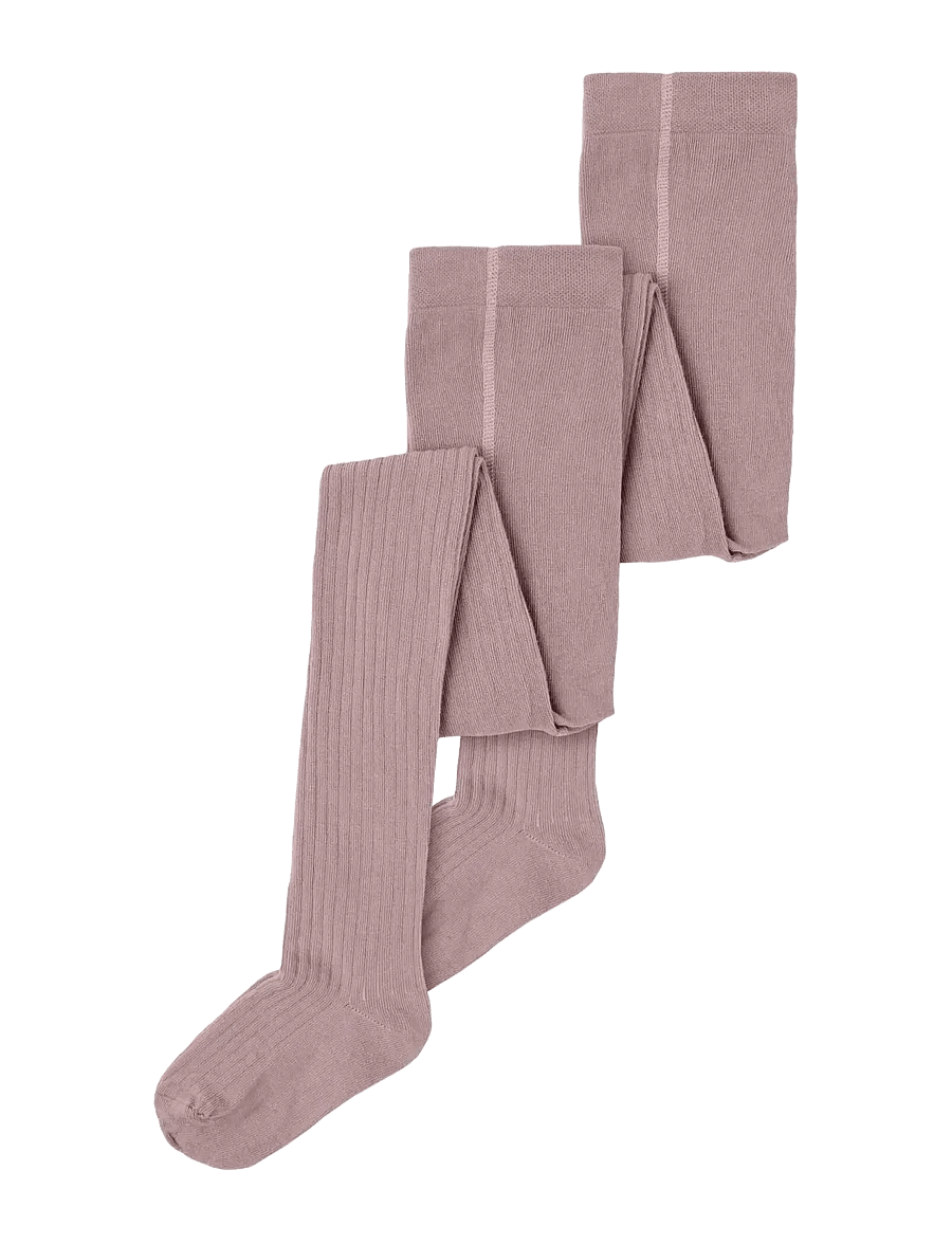 name it - NKNPANTYHOSE RIB 2P NOOS - strømpebukser - woodrose - 0