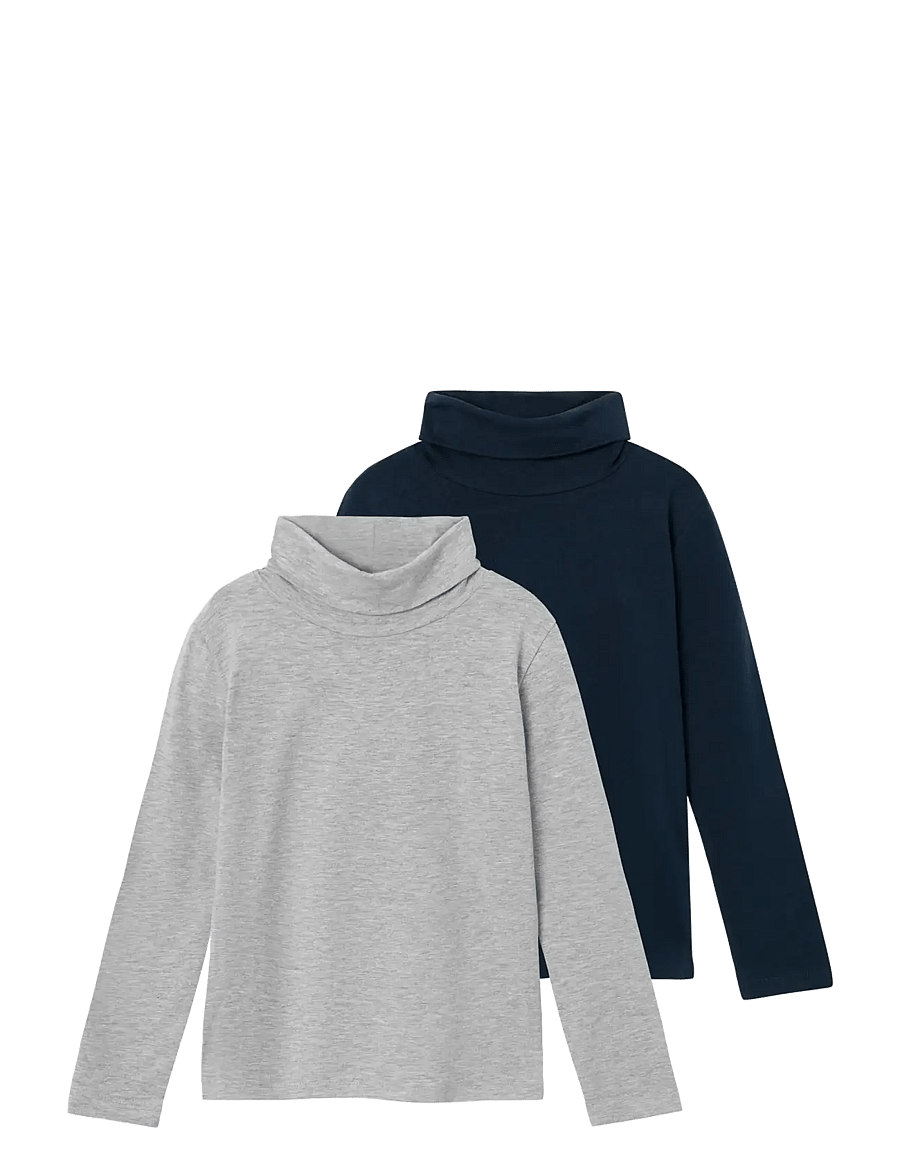 name it - NKNVIGGO 2P LS SLIM ROLLNECK O NOOS - långärmade t-shirts - dark sapphire - 1