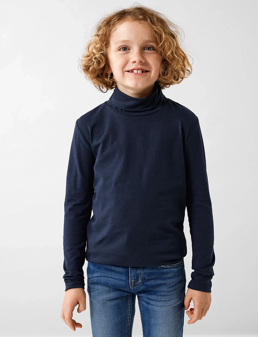 name it - NKNVIGGO 2P LS SLIM ROLLNECK O NOOS - långärmade t-shirts - dark sapphire - 0