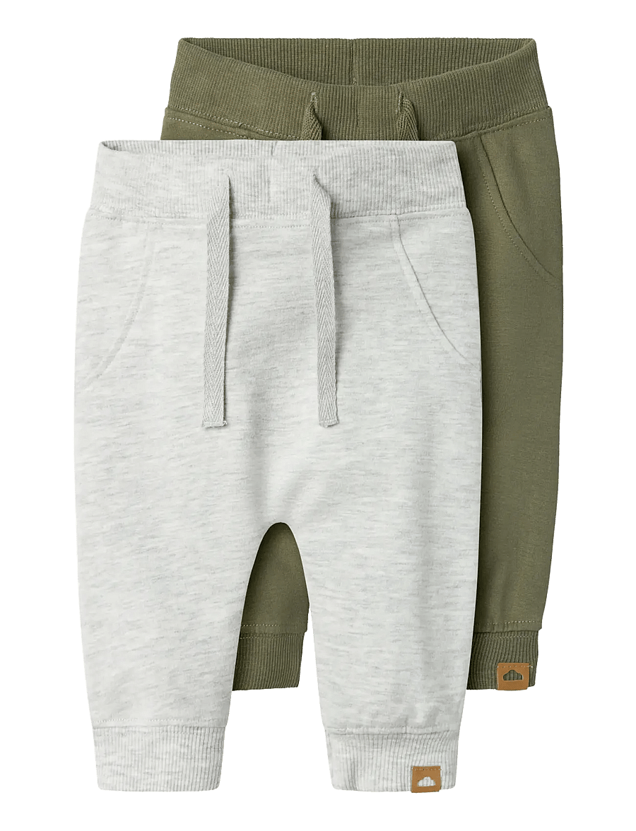 name it - NBNTAKKI 2P SWEAT PANT NOOS - jogginghosen - light grey melange - 0