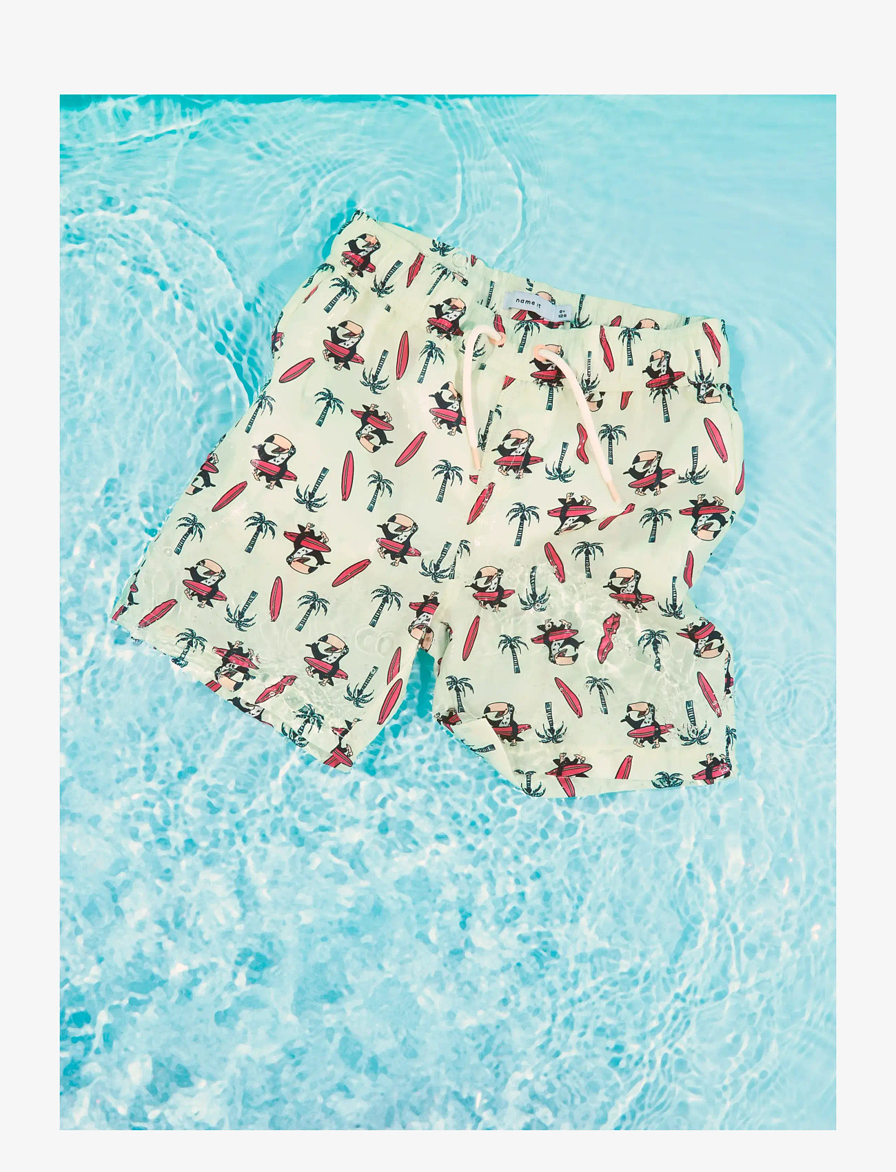 name it - NKMZADDI SWIM SHORTS BOX - ujumispüksid - lime cream - 2