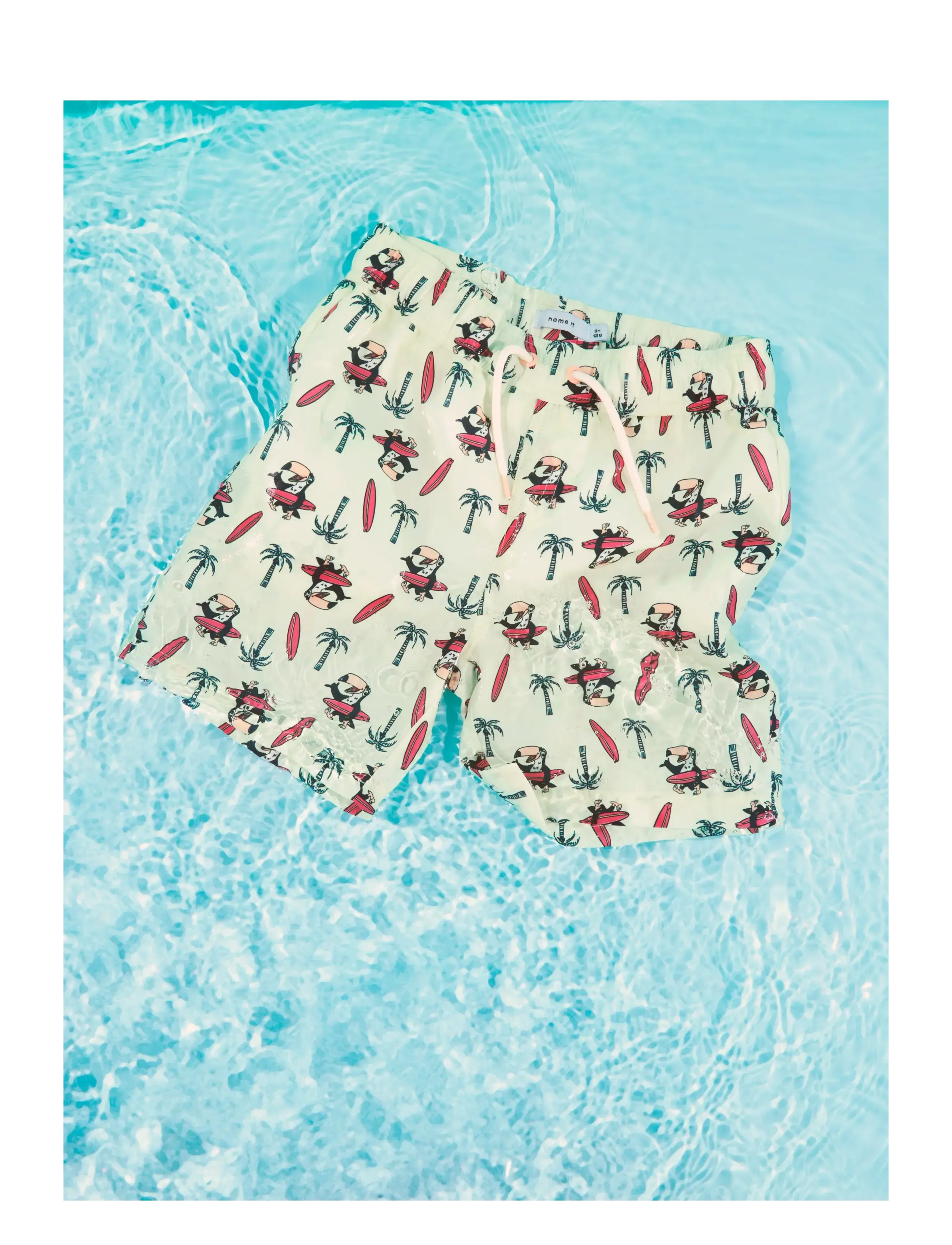 name it - NKMZADDI SWIM SHORTS BOX - ujumispüksid - lime cream - 2