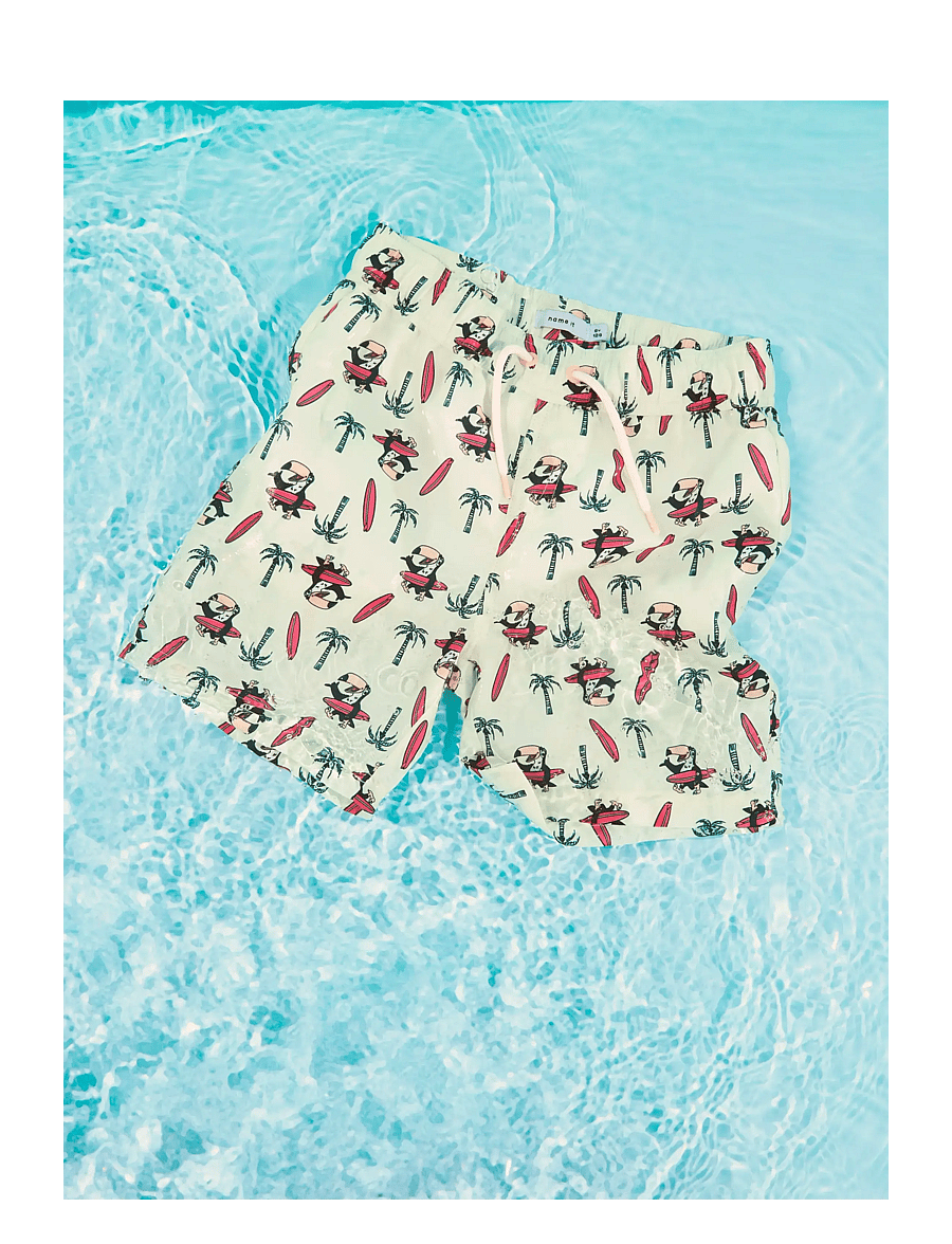 name it - NKMZADDI SWIM SHORTS BOX - ujumispüksid - lime cream - 2