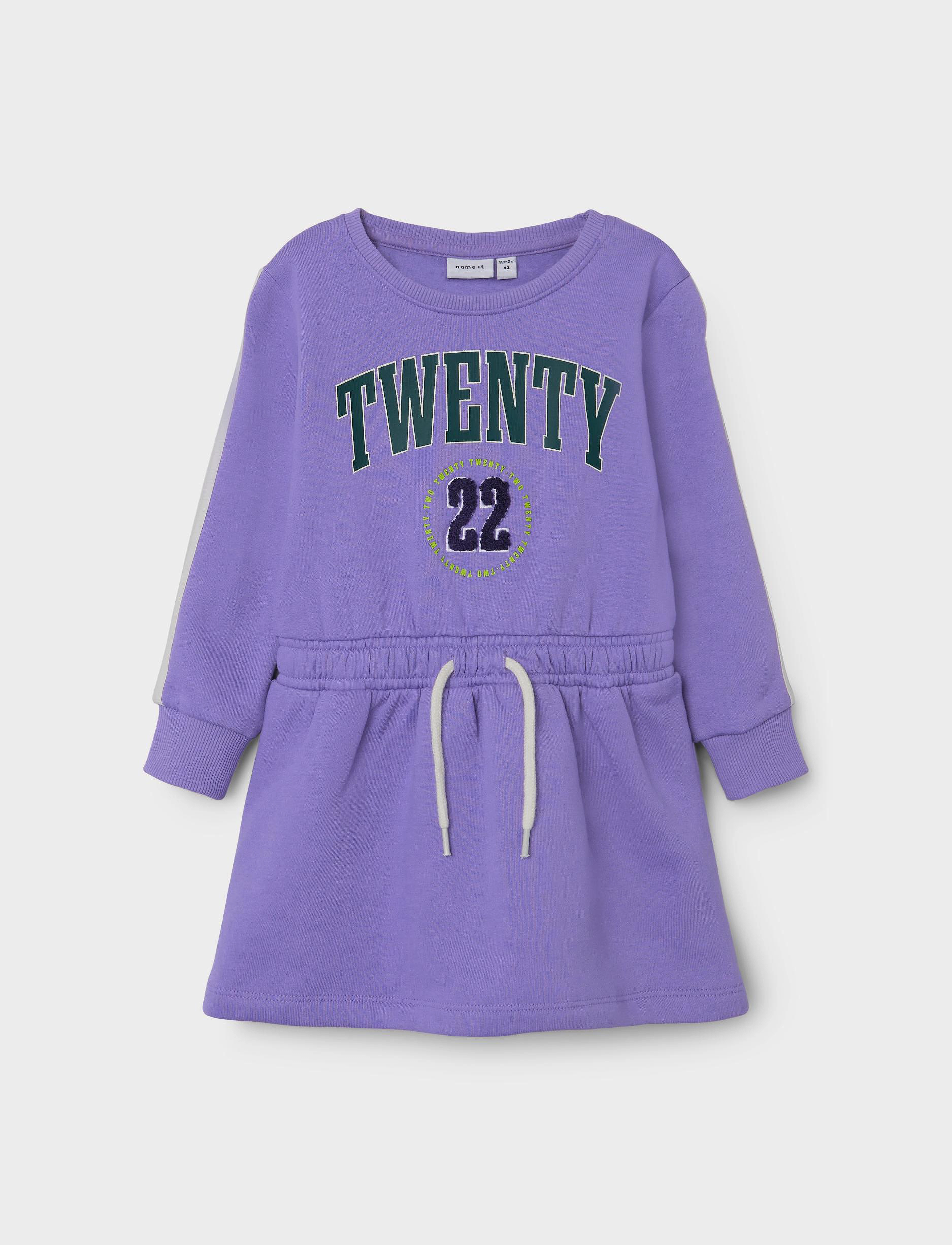 name it - NMFLEONOR LS SWE DRESS BRU - aster purple - 2