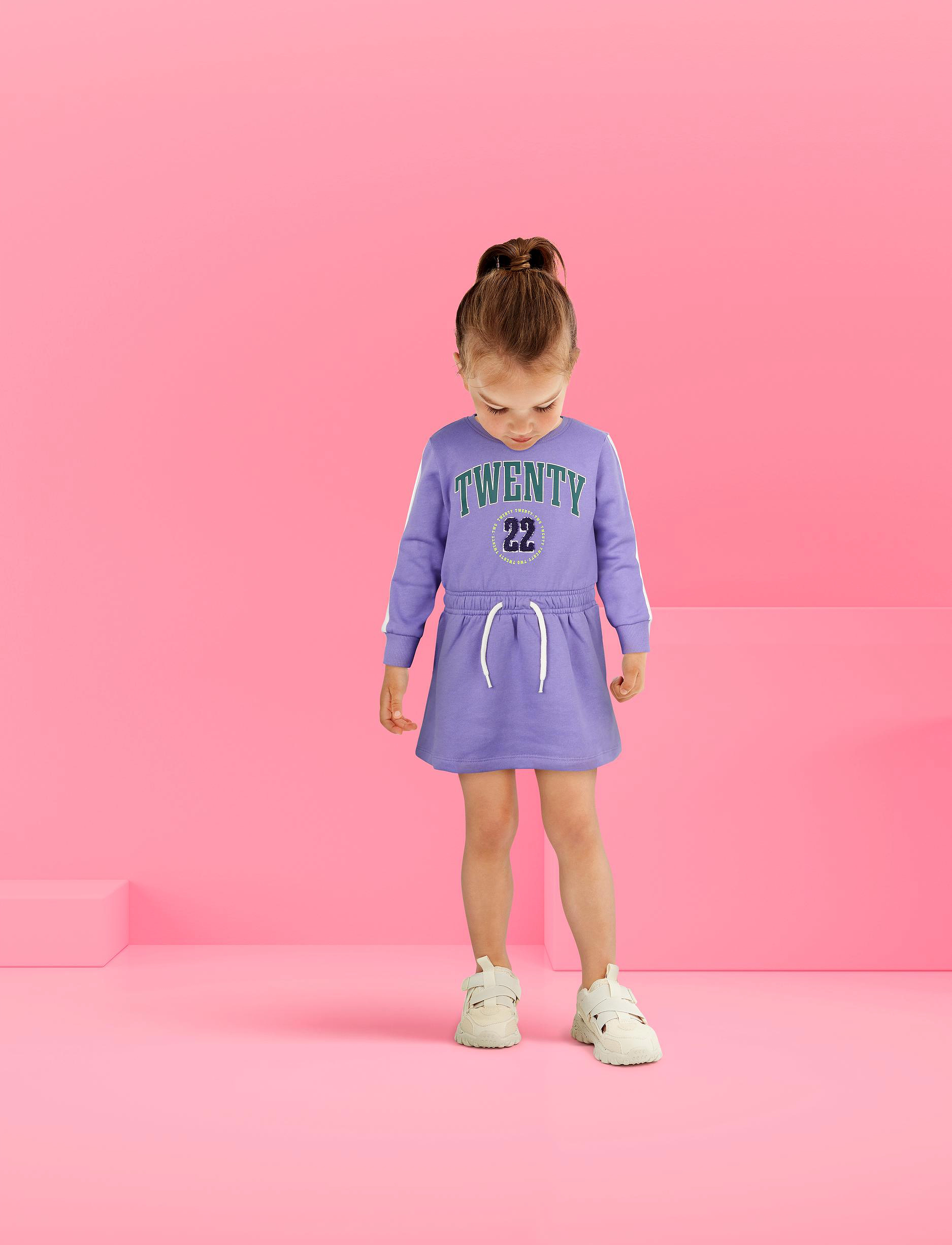 name it - NMFLEONOR LS SWE DRESS BRU - aster purple - 4