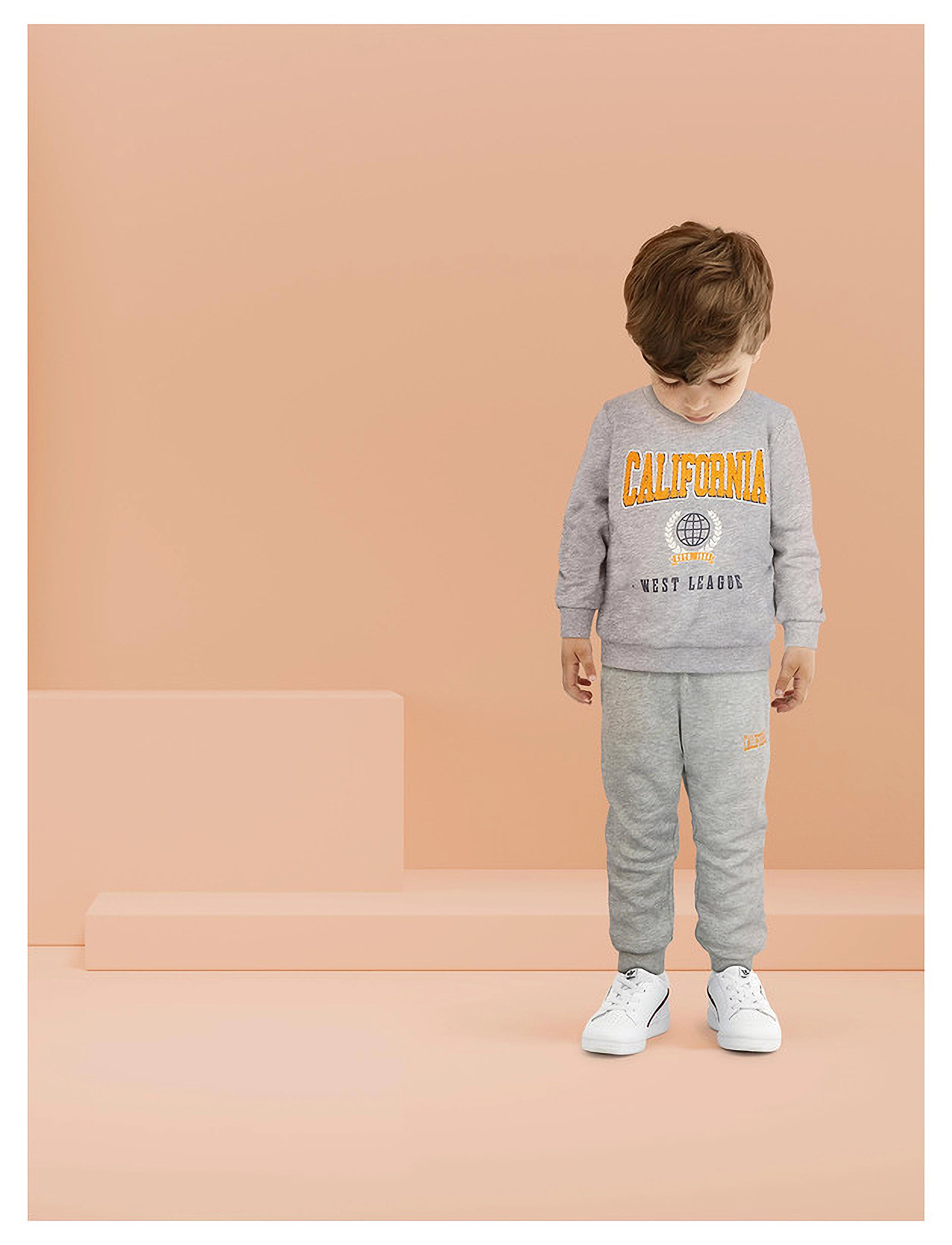 name it - NMMLAUGE SWE PANT BRU - grey melange - 2