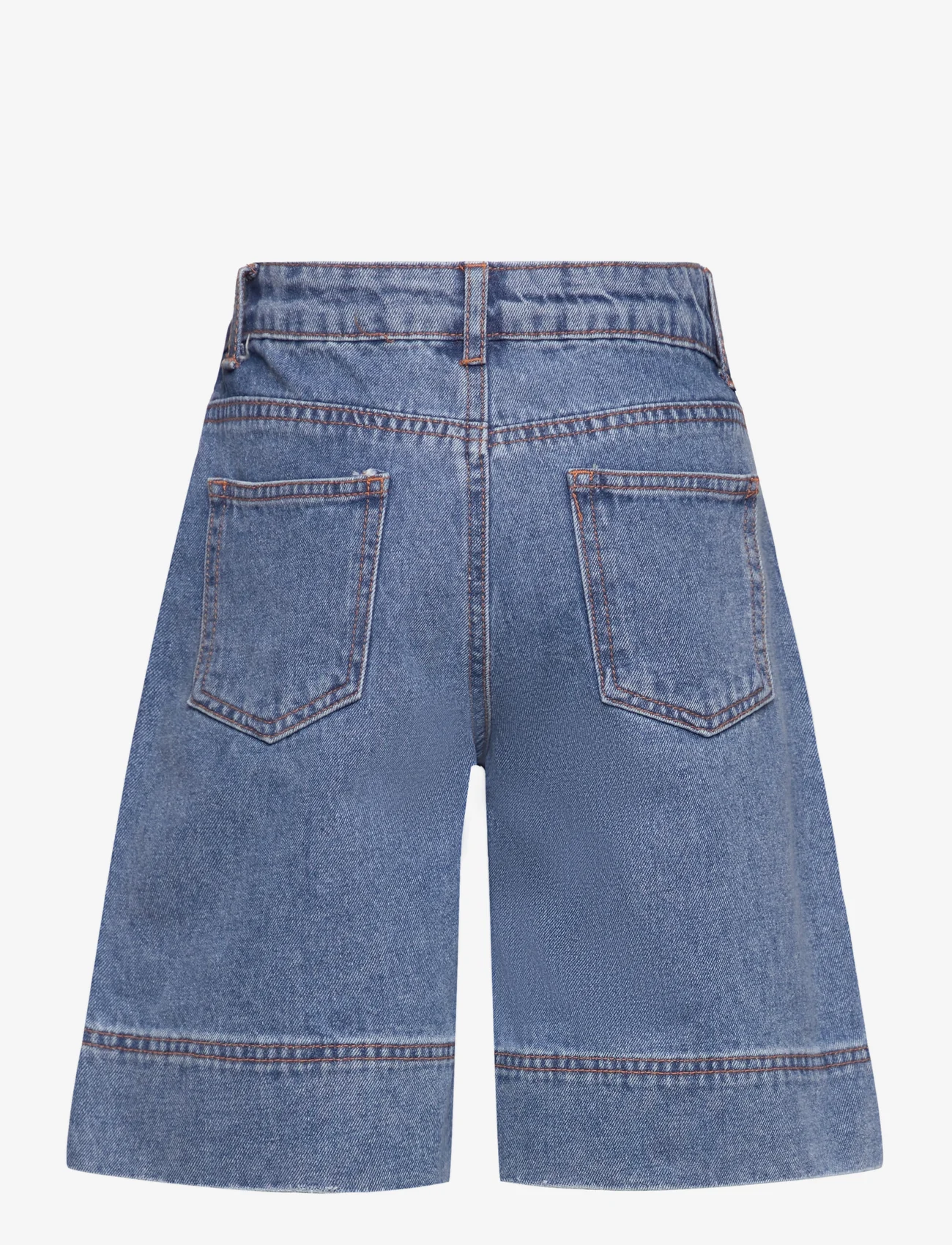 name it - NKFBELLA HW WIDE DNM SHORTS 4710-ZD F - džinsiniai šortai - medium blue denim - 0