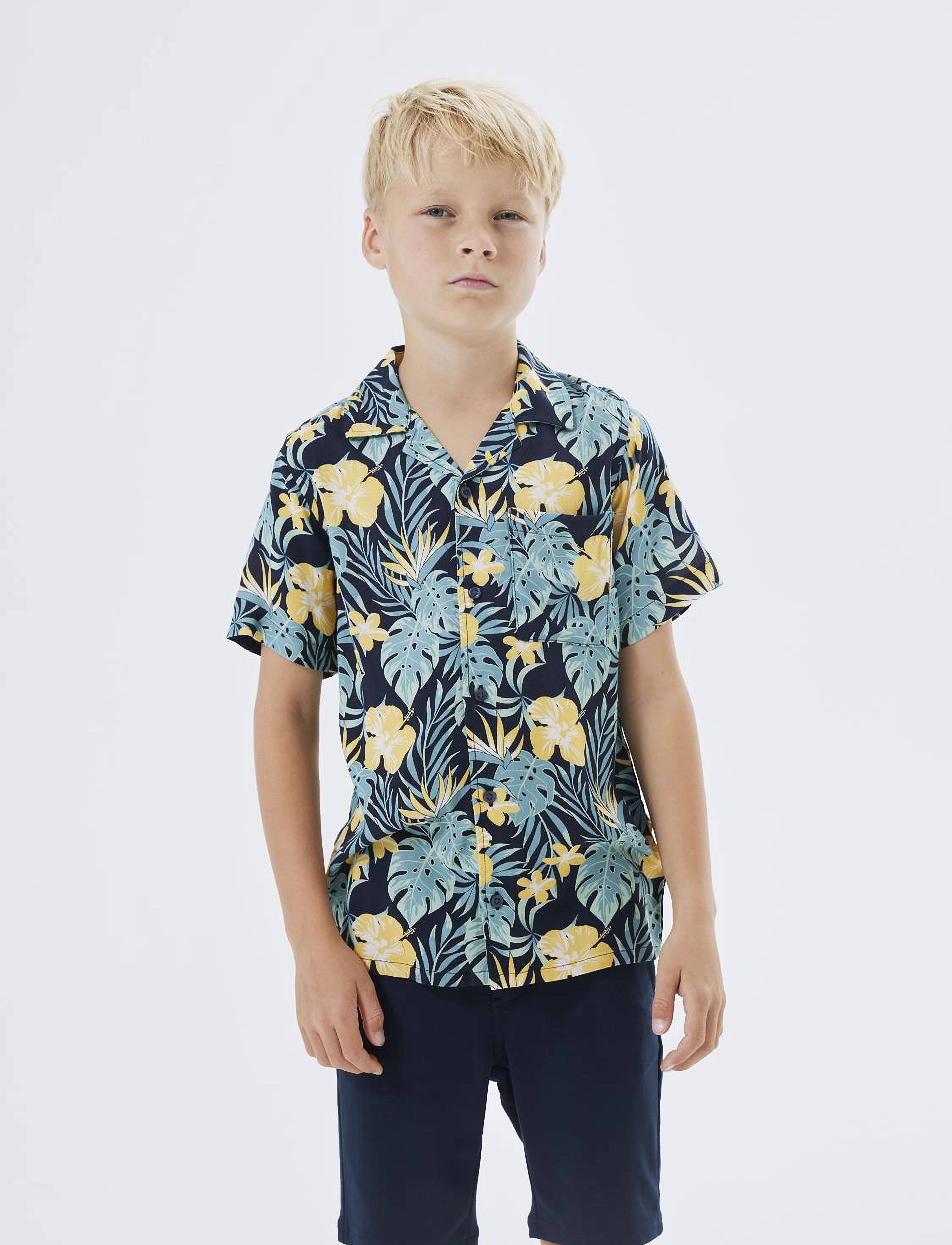 name it - NKMFERANE SS SHIRT BOX - kortærmede skjorter - dark sapphire - 4