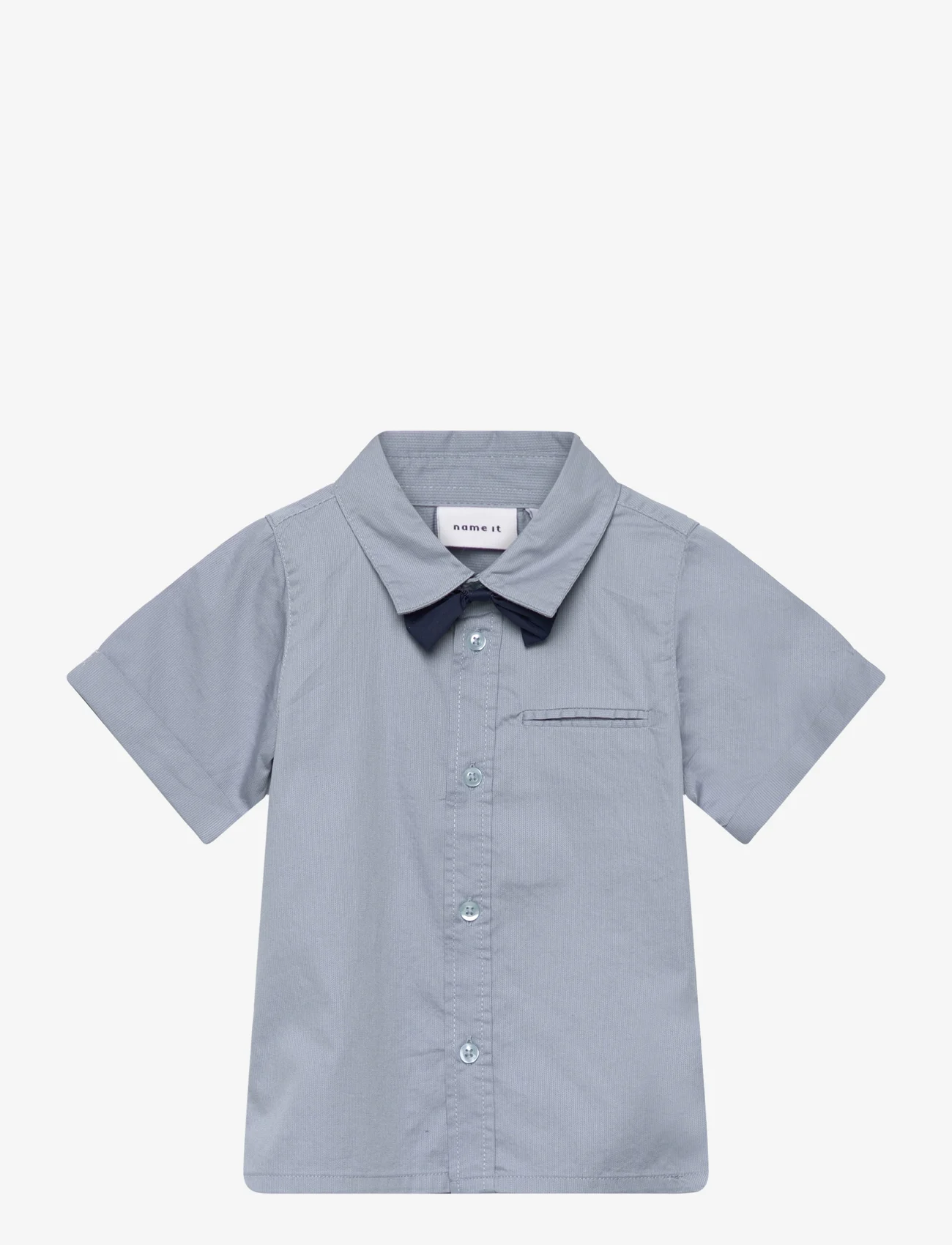 name it - NMMDEFALLE SS SHIRT - kortärmade skjortor - dusty blue - 0