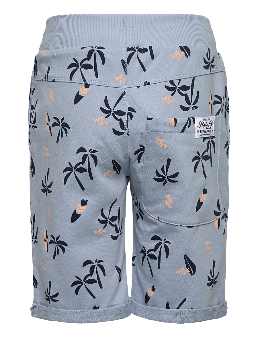 name it - NKMVERMO AOP LONG SWE SHORTS UNB - sweatshorts - blue fog - 1