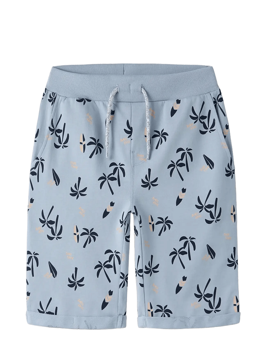 name it - NKMVERMO AOP LONG SWE SHORTS UNB - sweatshorts - blue fog - 2