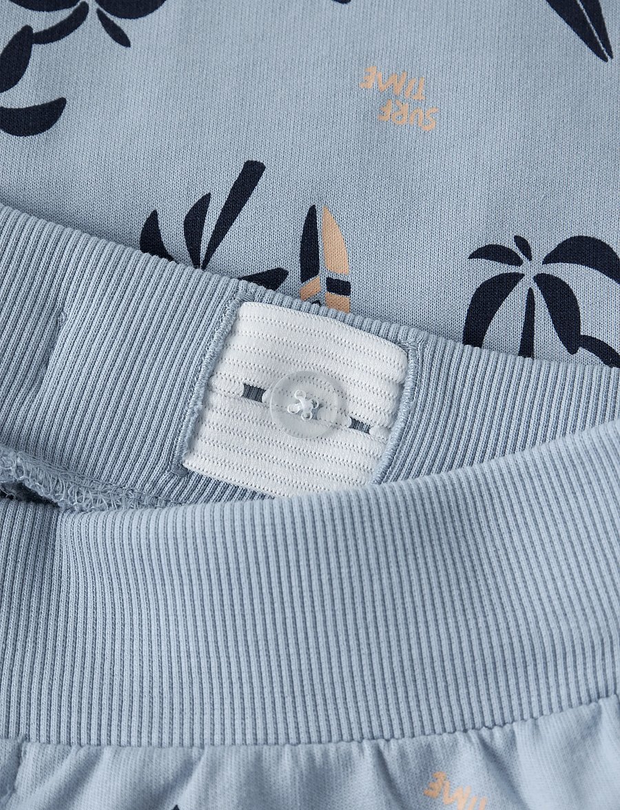 name it - NKMVERMO AOP LONG SWE SHORTS UNB - sweatshorts - blue fog - 3