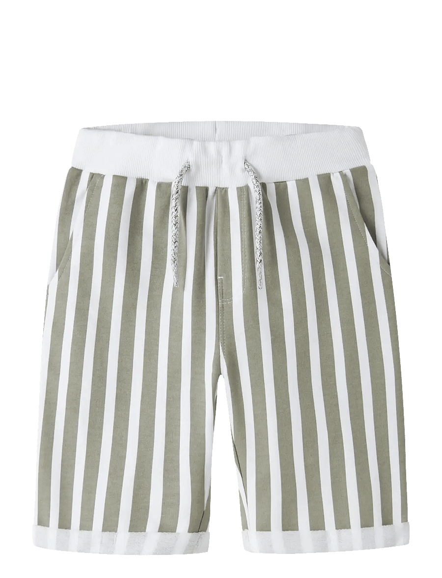 name it - NKMVERMO AOP LONG SWE SHORTS UNB - sweatshorts - bright white - 0