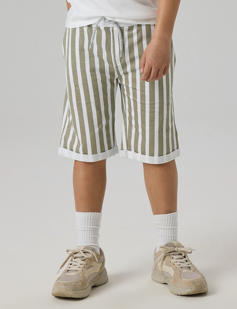name it - NKMVERMO AOP LONG SWE SHORTS UNB - sweatshorts - bright white - 3