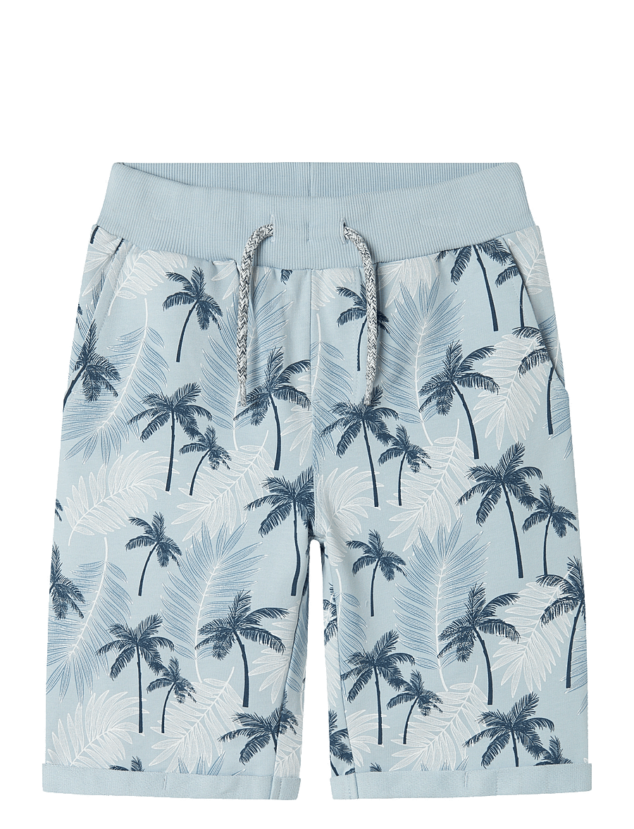 name it - NKMVERMO AOP LONG SWE SHORTS UNB - mjúkar stuttbuxur - celestial blue - 1