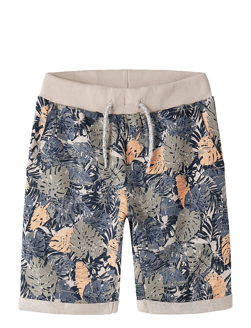 name it - NKMVERMO AOP LONG SWE SHORTS UNB - lühikesed dressipüksid - chateau gray - 0