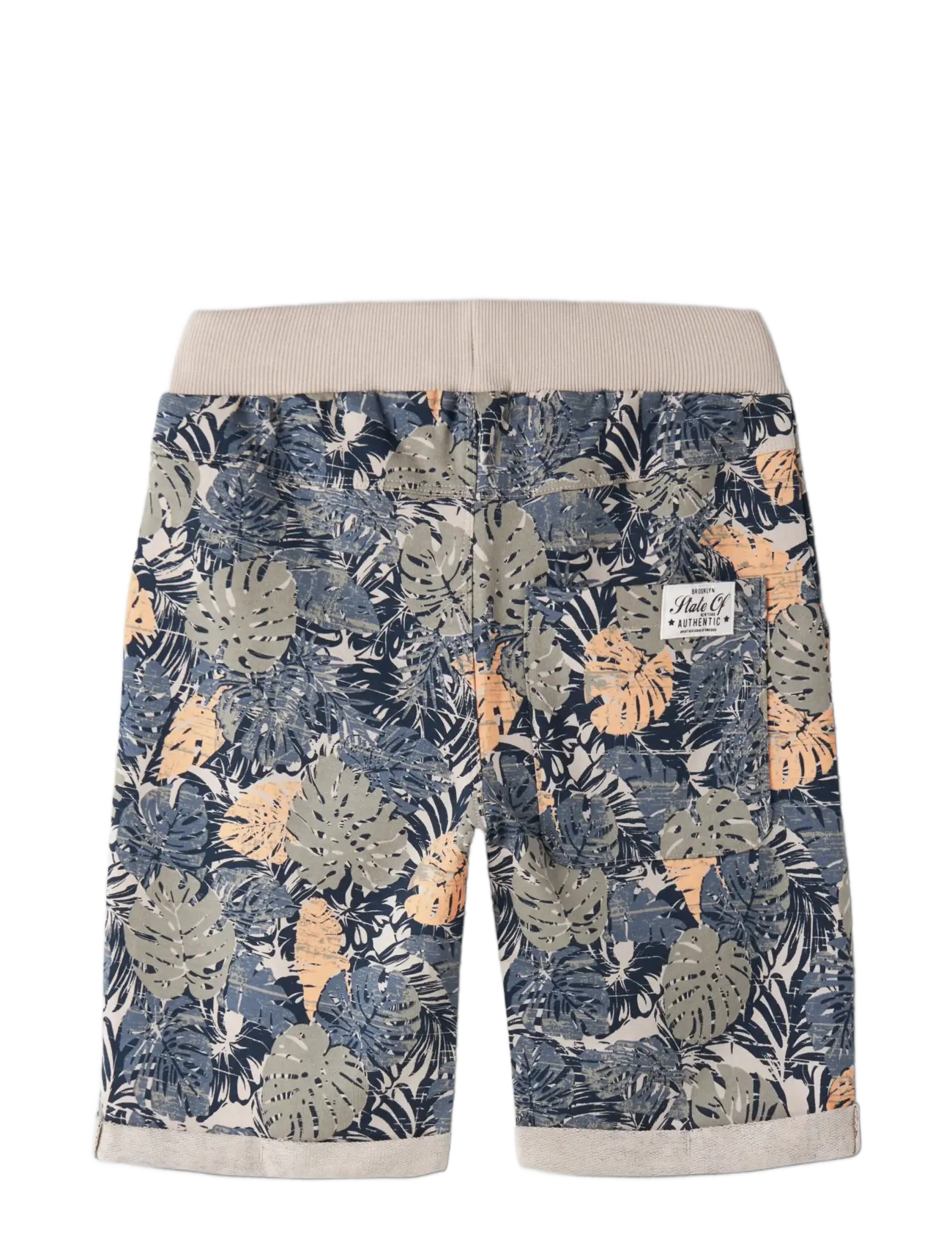name it - NKMVERMO AOP LONG SWE SHORTS UNB - mjúkar stuttbuxur - chateau gray - 1