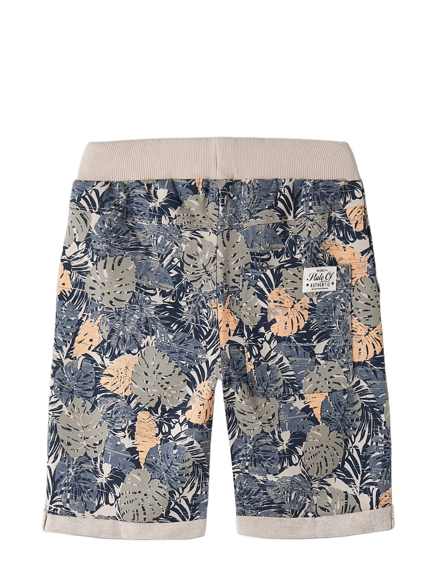 name it - NKMVERMO AOP LONG SWE SHORTS UNB - mjúkar stuttbuxur - chateau gray - 1