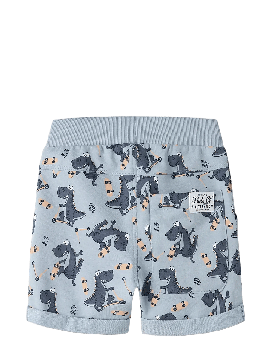name it - NMMVERMO AOP LONG SWE SHORTS UNB - sweatshorts - blue fog - 1