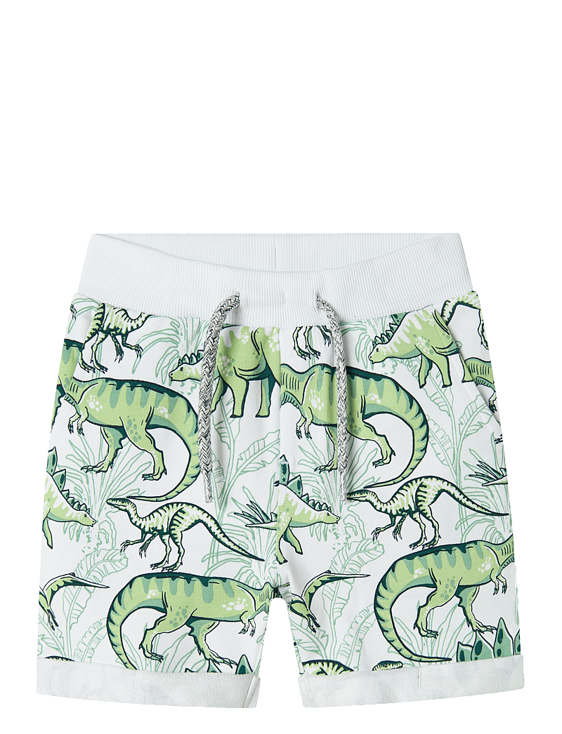name it - NMMVERMO AOP LONG SWE SHORTS UNB F NOOS - sweatshorts - bright white - 0