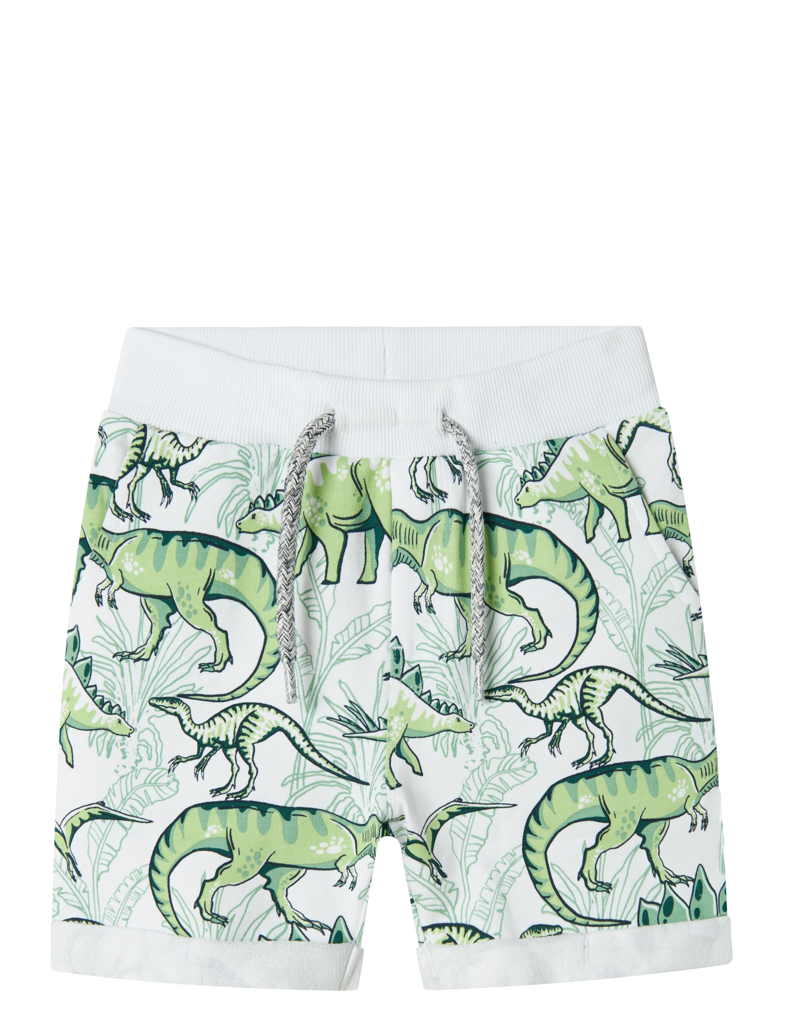 name it NMMVERMO AOP LONG SWE SHORTS UNB - Shorts - BRIGHT WHITE / white