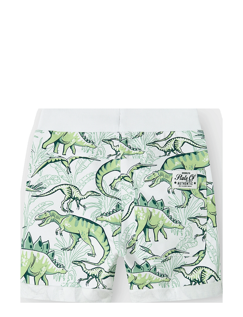 name it - NMMVERMO AOP LONG SWE SHORTS UNB F NOOS - sweatshorts - bright white - 1