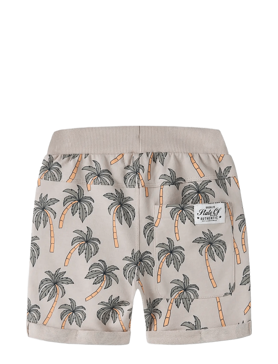 name it - NMMVERMO AOP LONG SWE SHORTS UNB - collegeshortsit - chateau gray - 1