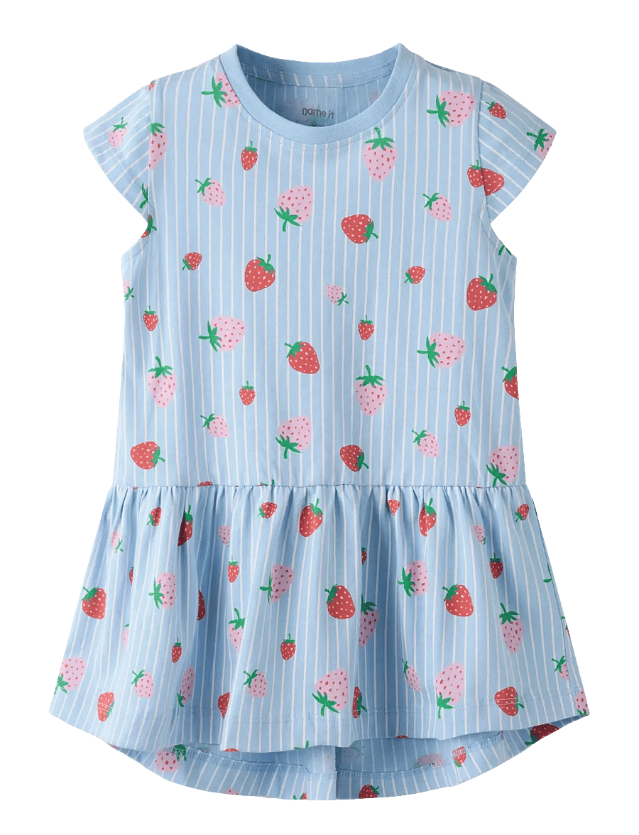 name it - NMFVIGGA CAPSL DRESS F1 NOOS - babyjurken met korte mouwen - chambray blue - 0