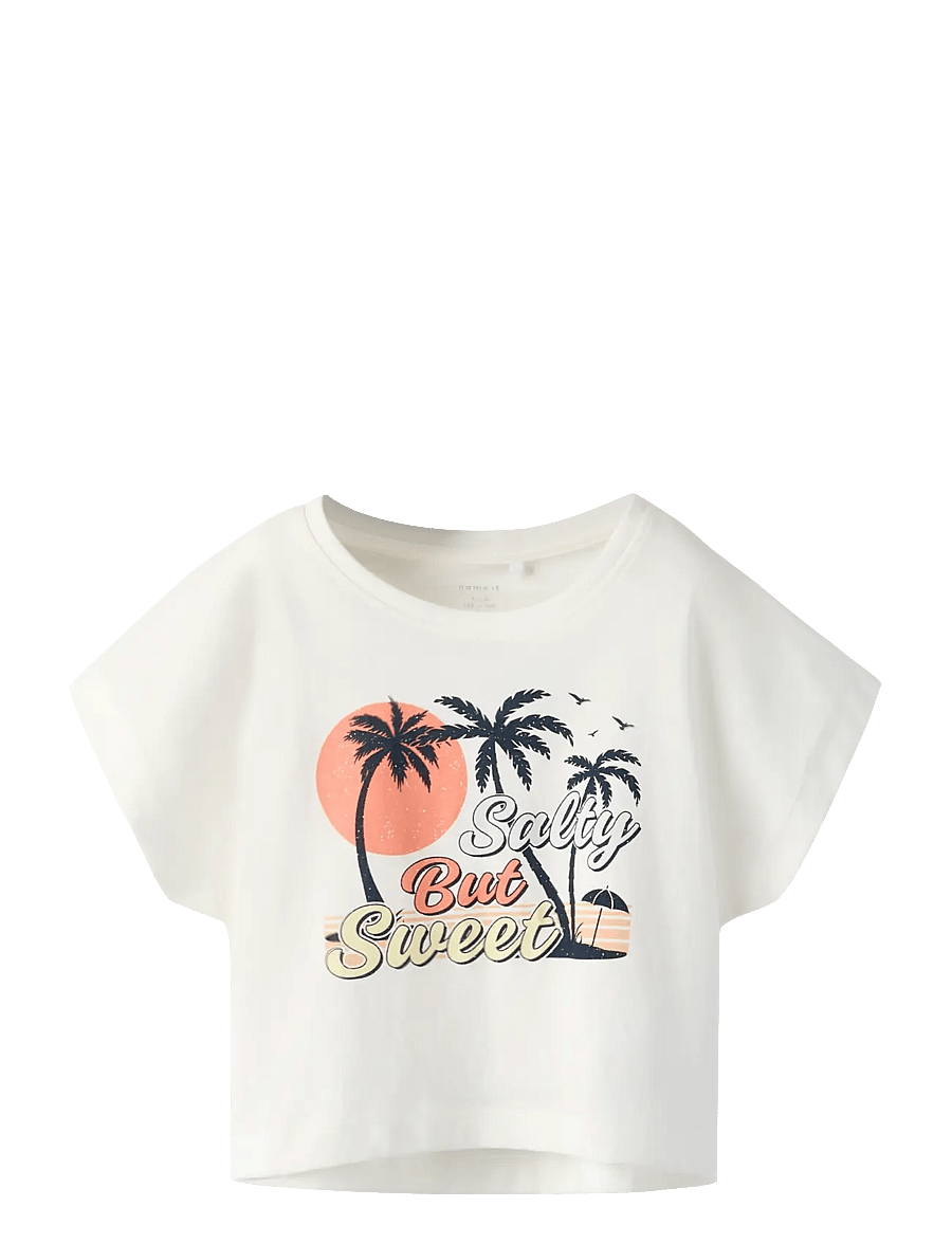 name it - NKFVILMA CAPSL CROP TOP F1 NOOS - korte mouwen - cloud dancer - 0