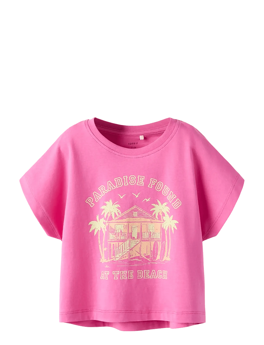 name it - NKFVILMA CAPSL CROP TOP F1 NOOS - kortærmede t-shirts - strawberry moon - 0
