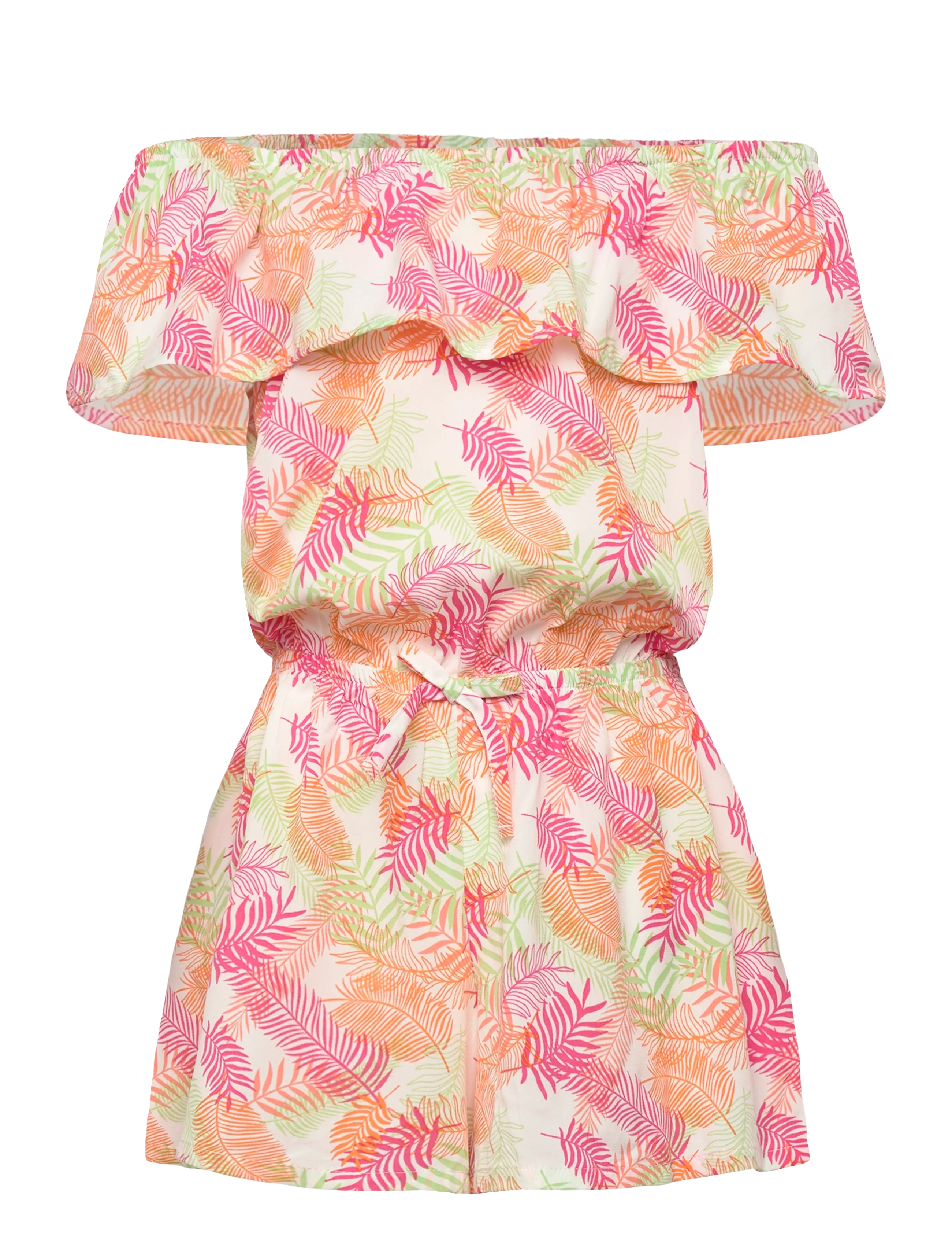 name it Nkfvinaya Ss Playsuit Fffff Noos, Børn, Flæse Playsuit, Pink, Str: 152
