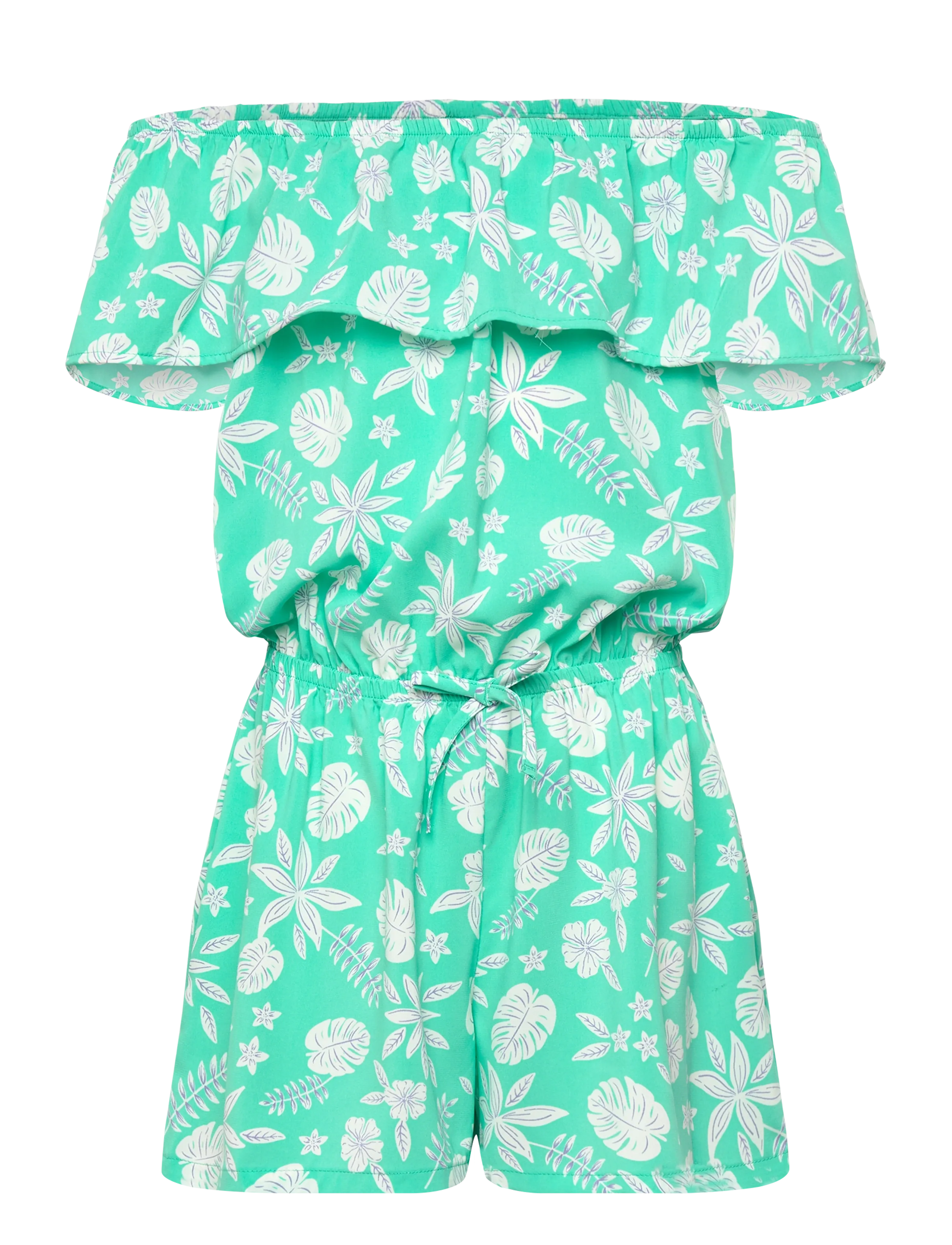 name it Nkfvinaya Ss Playsuit Fffff Noos, Børn, Flæse Playsuit, Grøn, Str: 122