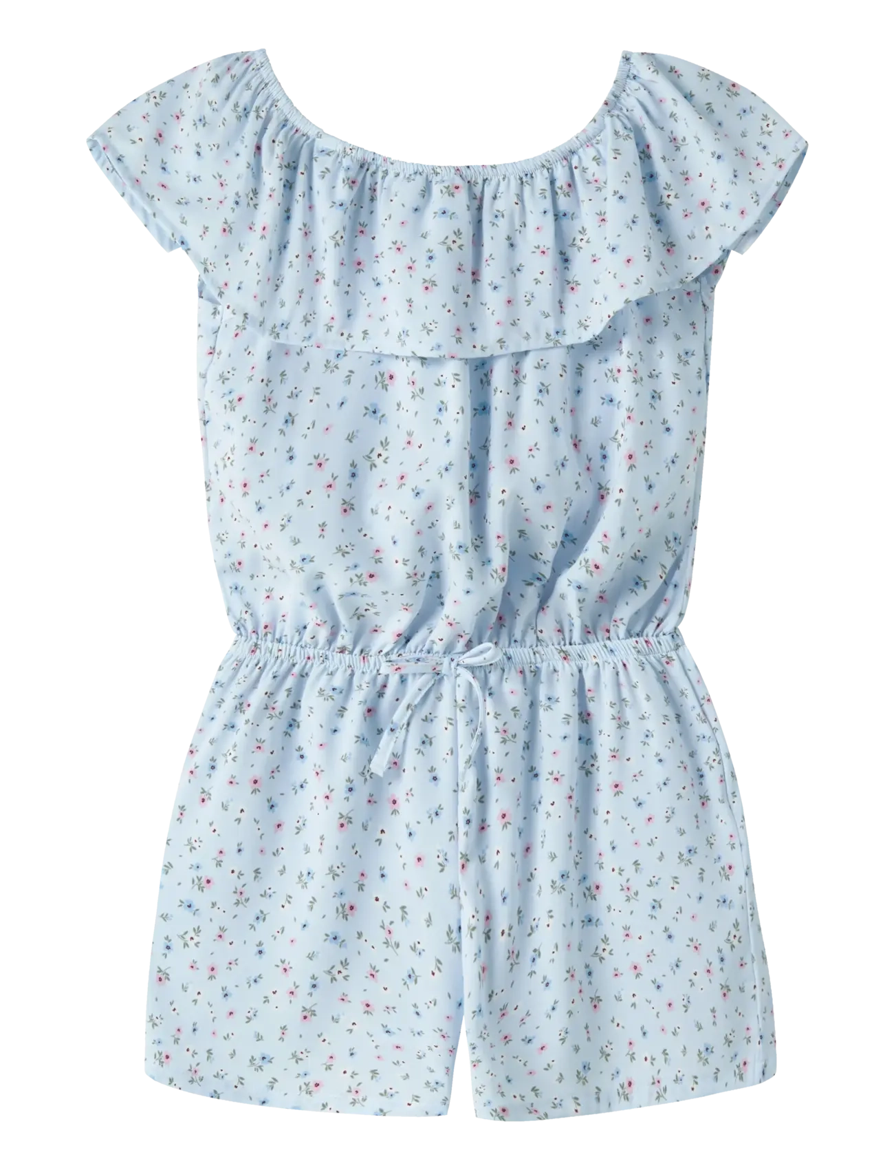 name it Nkfvinaya Ss Playsuit Fffff Noos, Børn, Flæse Playsuit, Blå, Str: 122