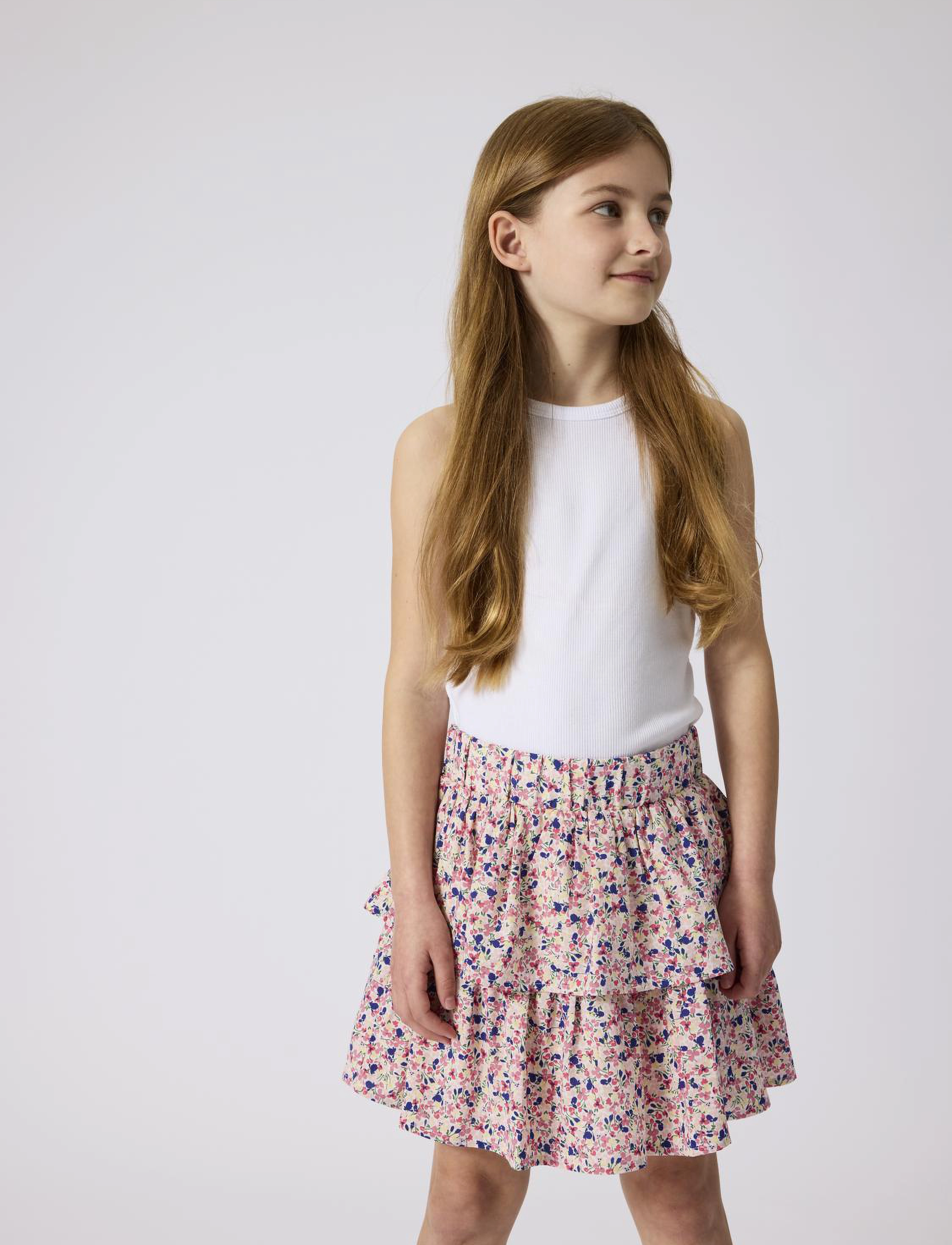 name it - NKFVINAYA SKIRT FFF NOOS - miniseelikud - white alyssum - 4