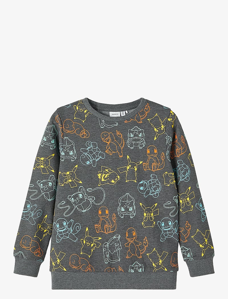 name it - NKMSVENDE POKEMON SWEAT BRU BOX SKY - sweatshirts - dark grey melange - 1