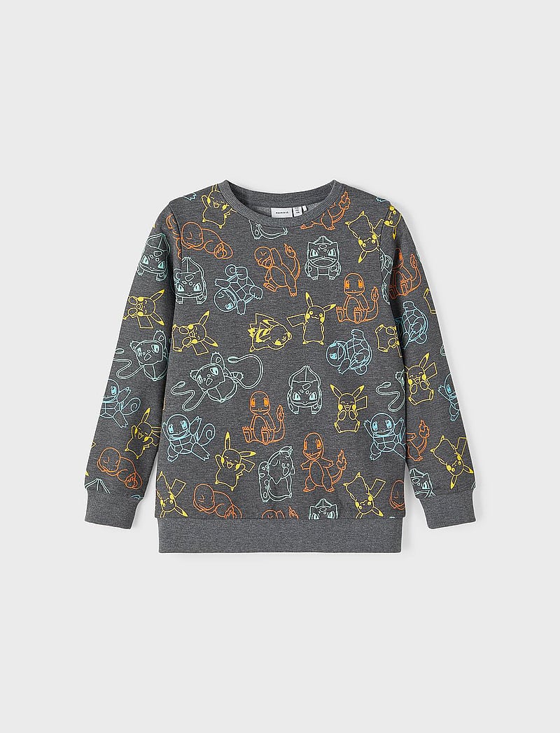 name it - NKMSVENDE POKEMON SWEAT BRU BOX SKY - sweatshirts - dark grey melange - 0
