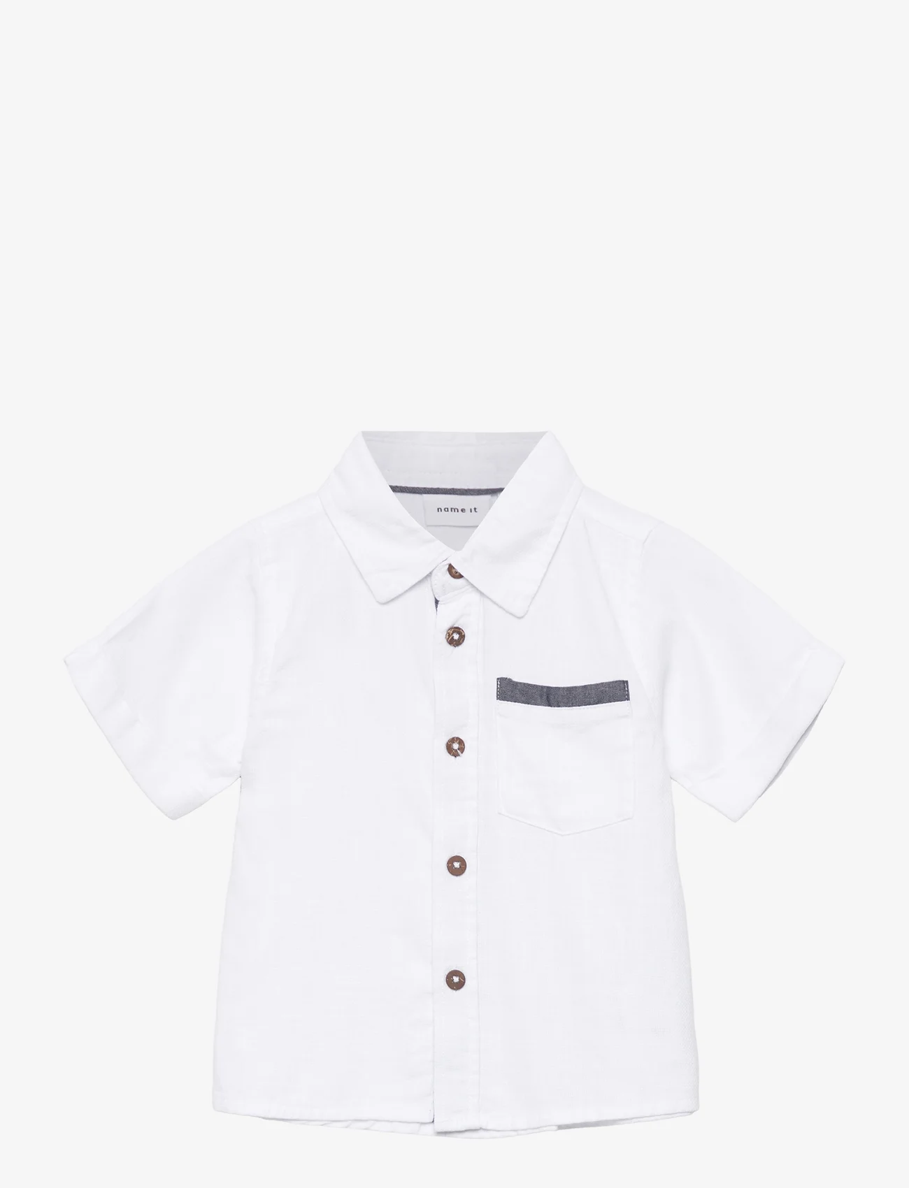 name it - NMMHOMALLE SS SHIRT - kortärmade skjortor - bright white - 0