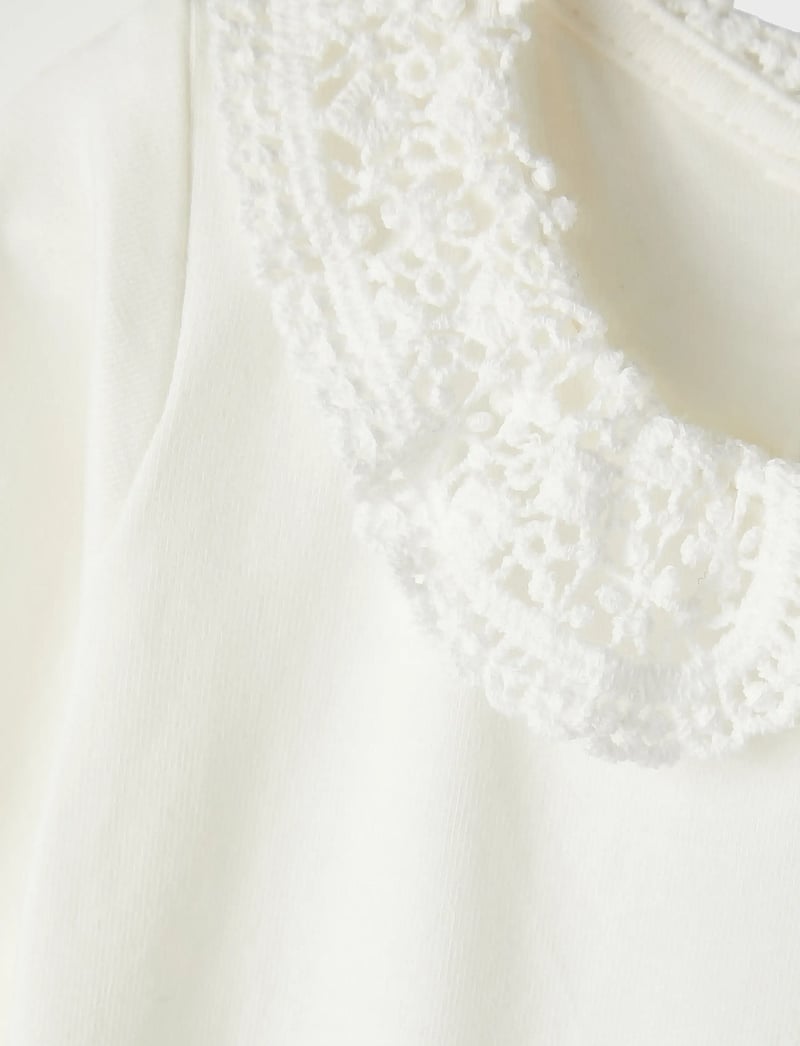 name it - NBFTYLLA LS BODY NOOS - ensfarvede langærmede bodyer - white alyssum - 4