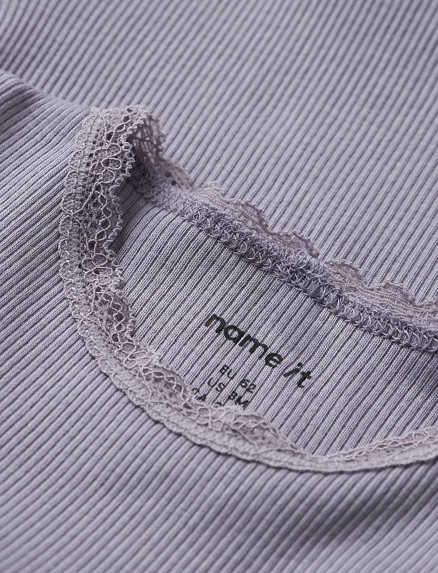 name it - NBFKAB SS BODY NOOS - lühikeste varrukatega bodid - lavender gray - 2