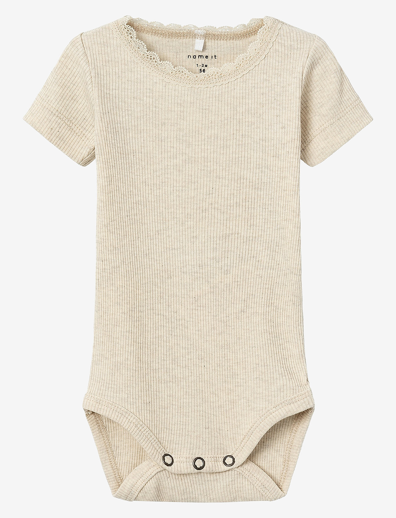 name it - NBFKAB SS BODY NOOS - kurzärmelige bodys - peyote melange - 0